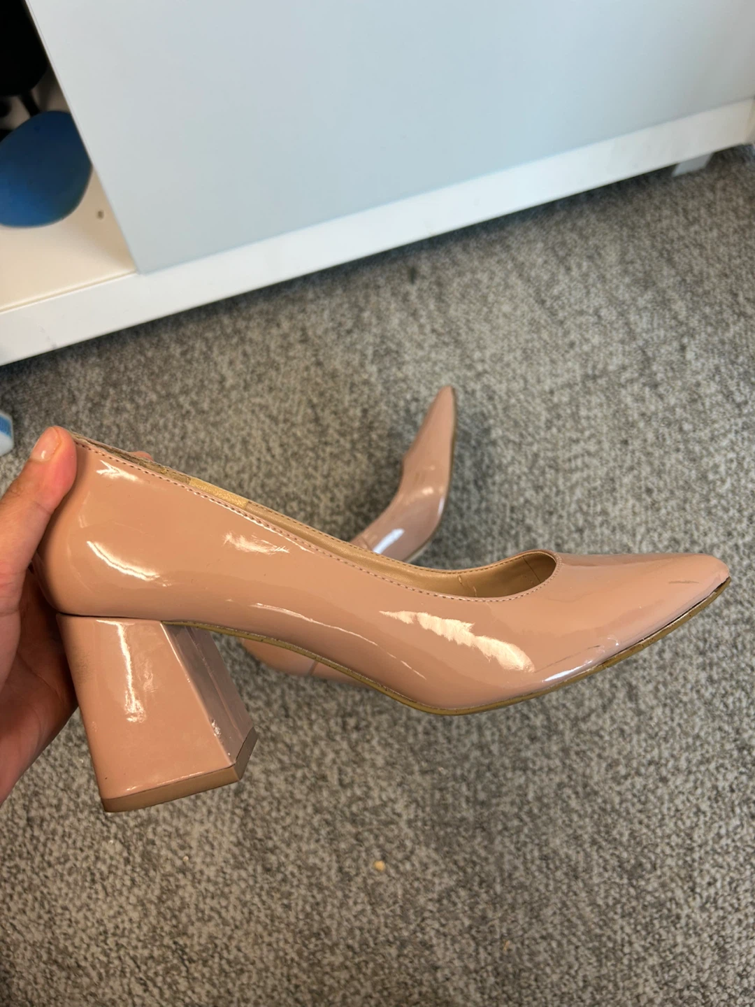 Steve Madden Women's Patent Block Heels - Nude