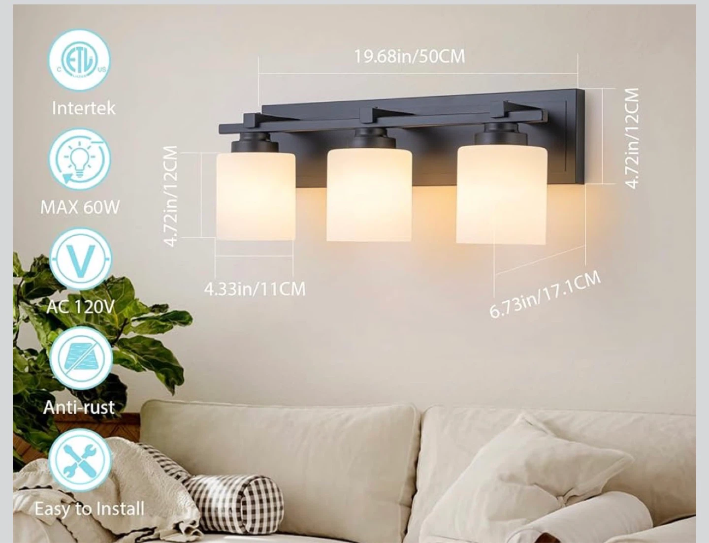 Sealed!3-Light Modern Light Fixture - Black - photo 2