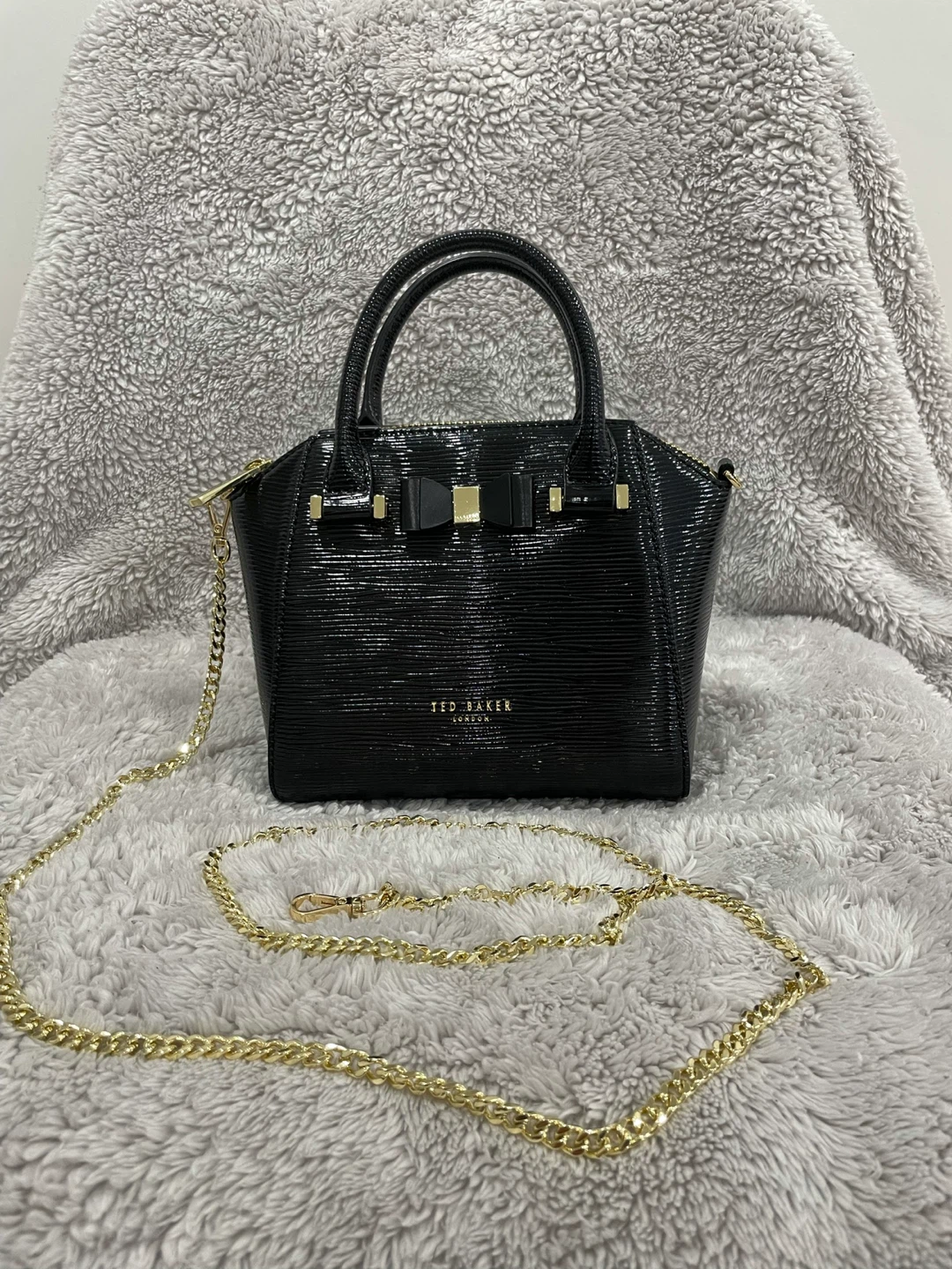 Ted Baker Black Patent Leather Bow Handbag - photo 5
