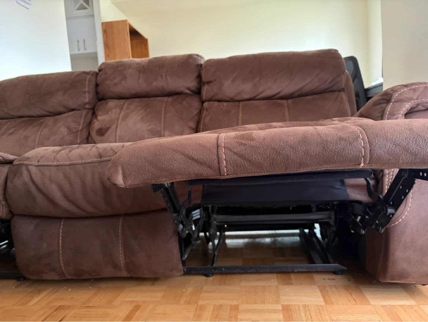 Brown 3-Seat Reclining Sofa - photo 3