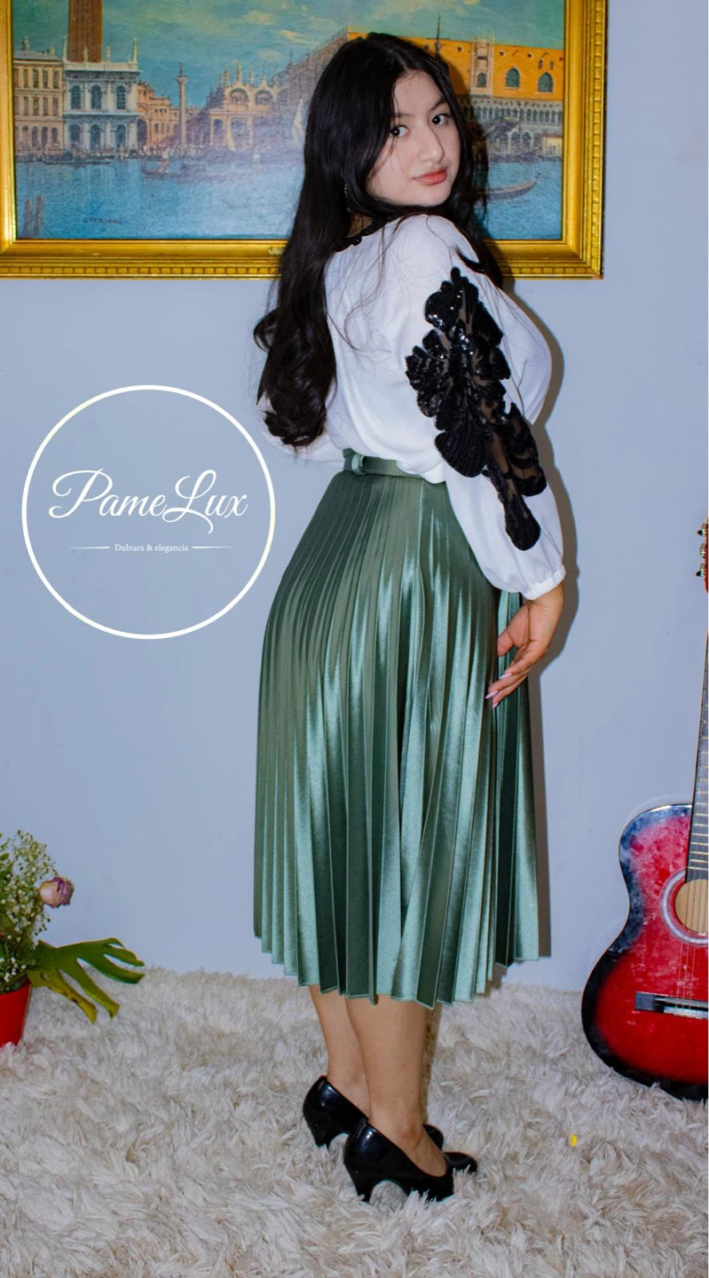 Pame Lux Pleated Midi Skirt - photo 3