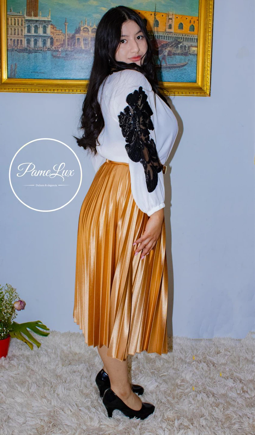 Pame Lux Pleated Midi Skirt - photo 2