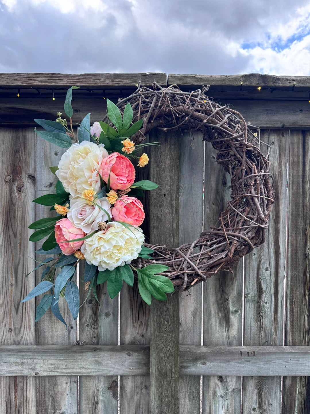 Floral Wreath with Peonies and Roses