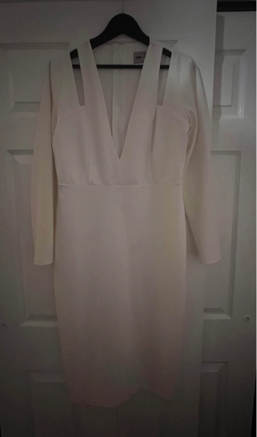 White Cocktail Dress – Long Sleeve / Special Occasion - photo 2