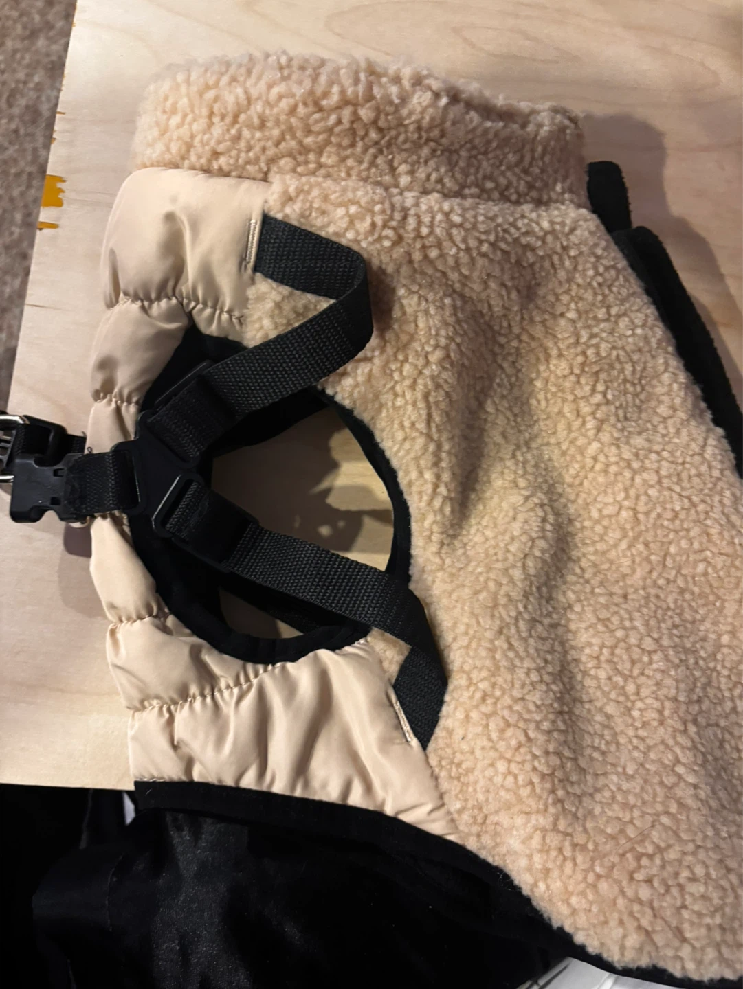 Nautica Beige Teddy Fleece Dog Jacket with Harness - photo 3