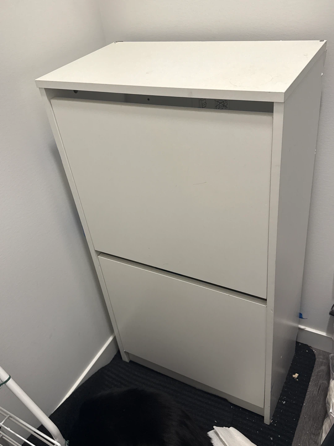 Used IKEA White Shoe Cabinet - 2 Tier