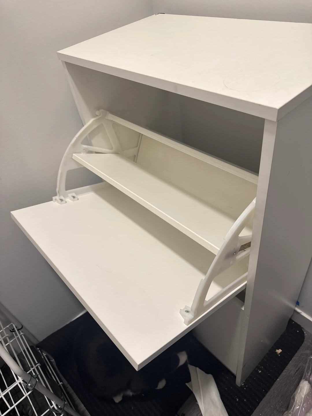 Used IKEA White Shoe Cabinet - 2 Tier - photo 2