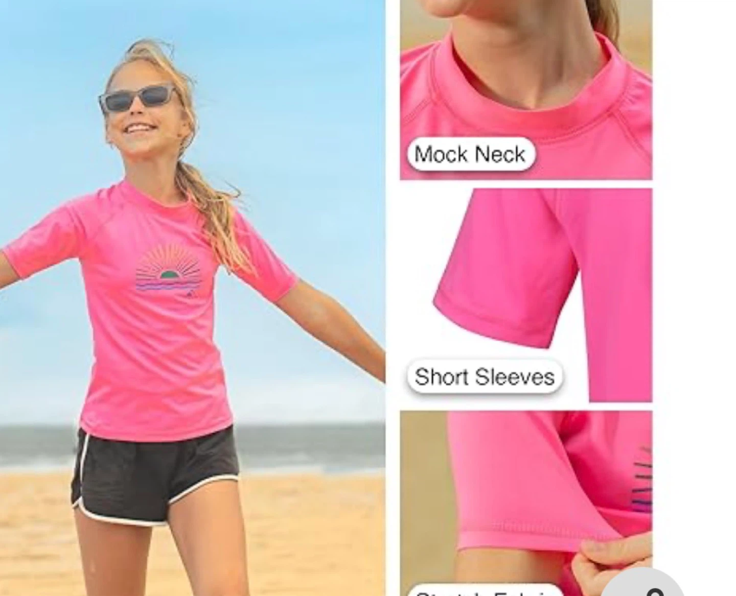 Kanui Surf Pink Rash Guard 14/16 - photo 3