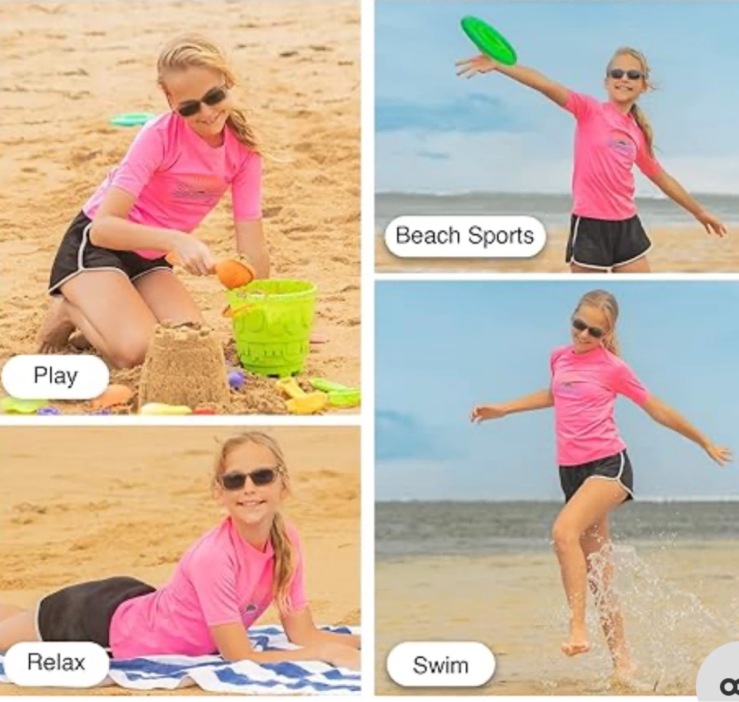 Kanui Surf Pink Rash Guard 14/16 - photo 2