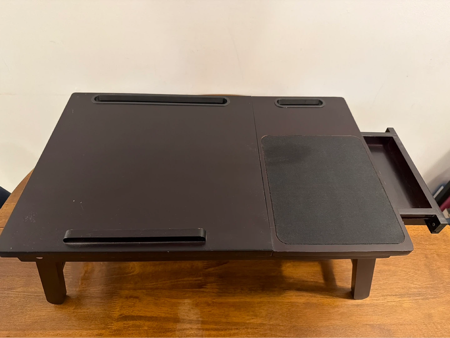 Adjustable Laptop Bed Tray Table with Drawer - photo 2