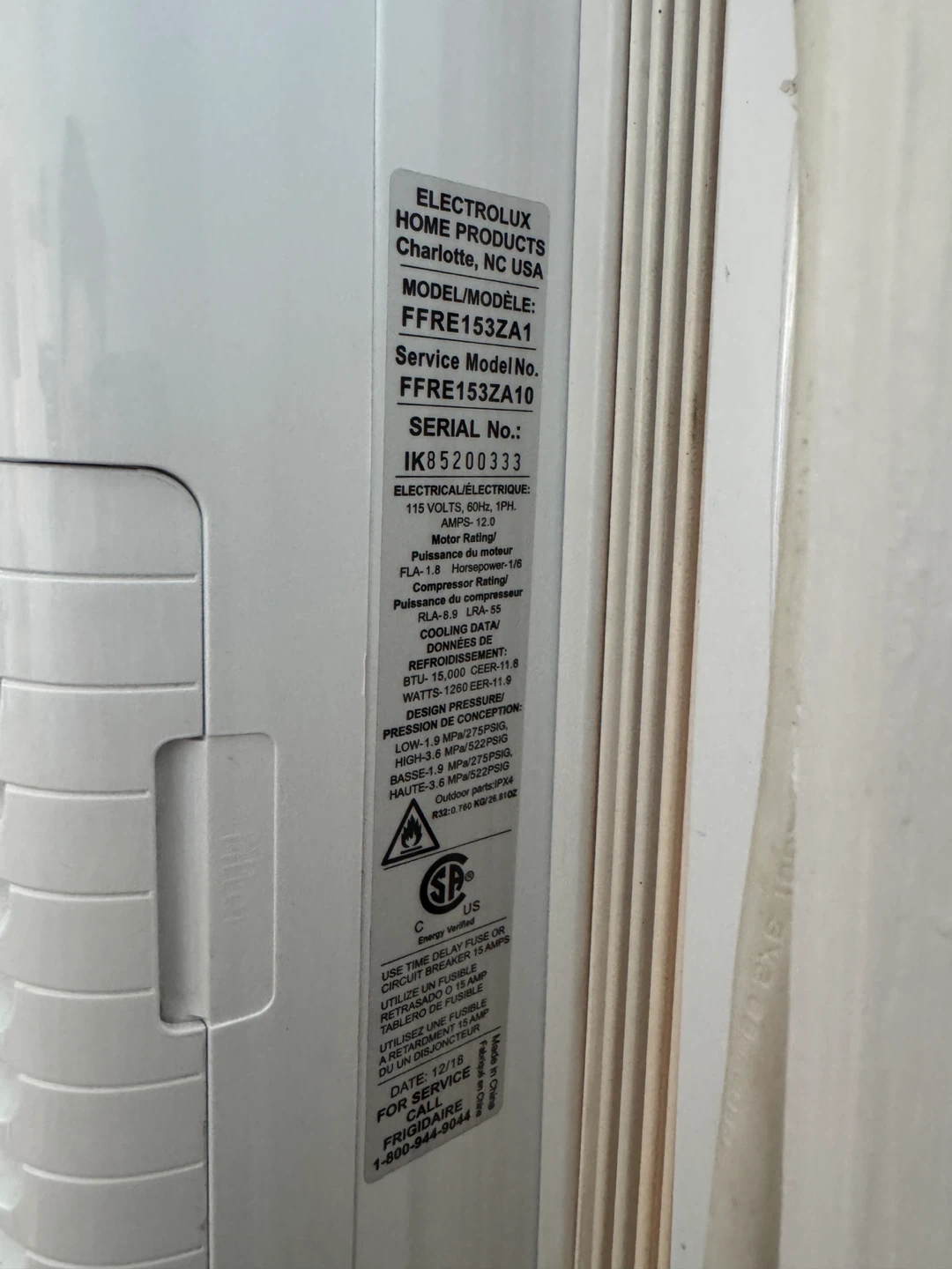 Frigidaire Window Air Conditioner - photo 2