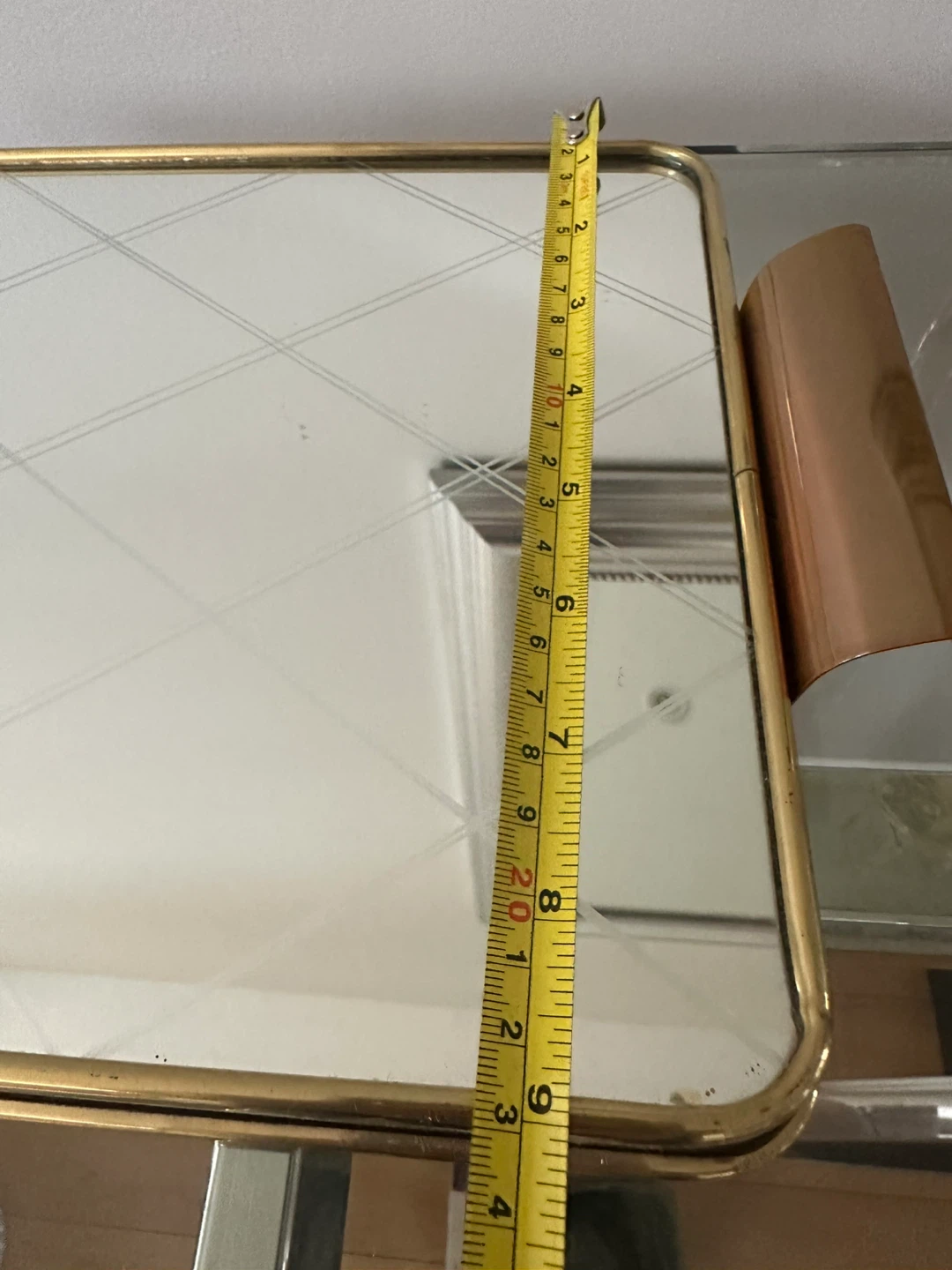 Vintage Mirrored Serving Tray with Handles - photo 3