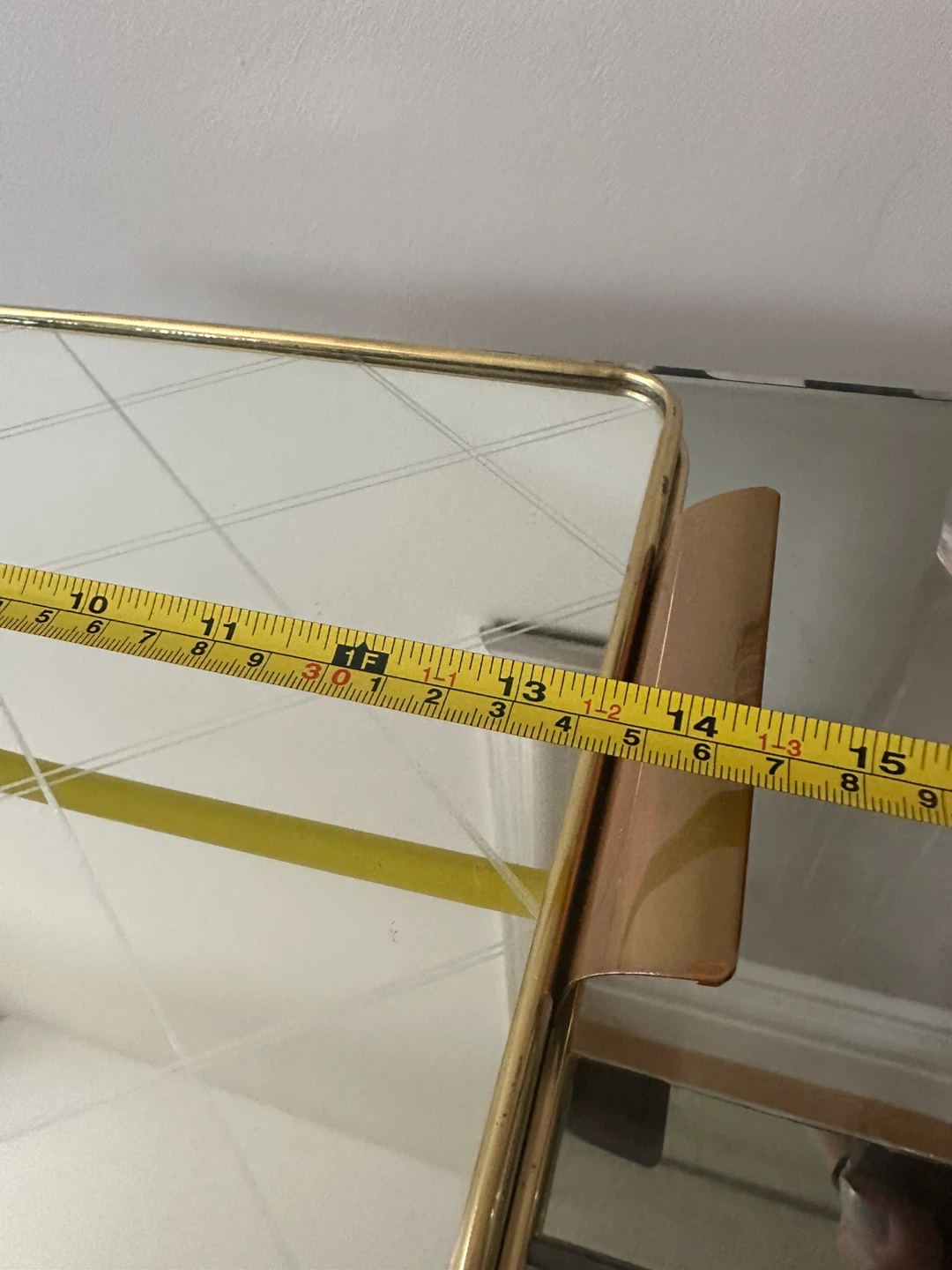 Vintage Mirrored Serving Tray with Handles - photo 2