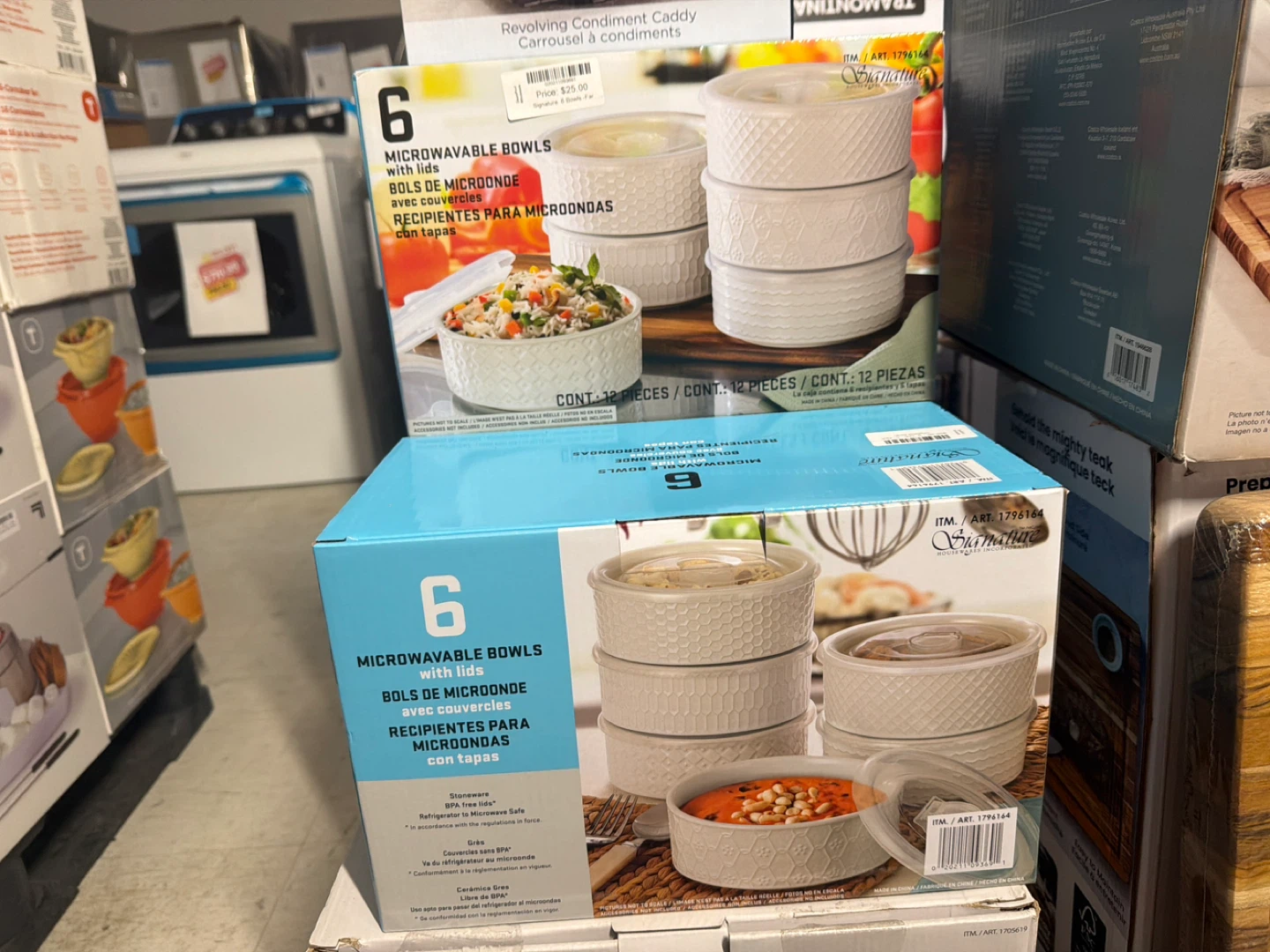 Signature Housewares 6 Microwavable Bowls with Lids