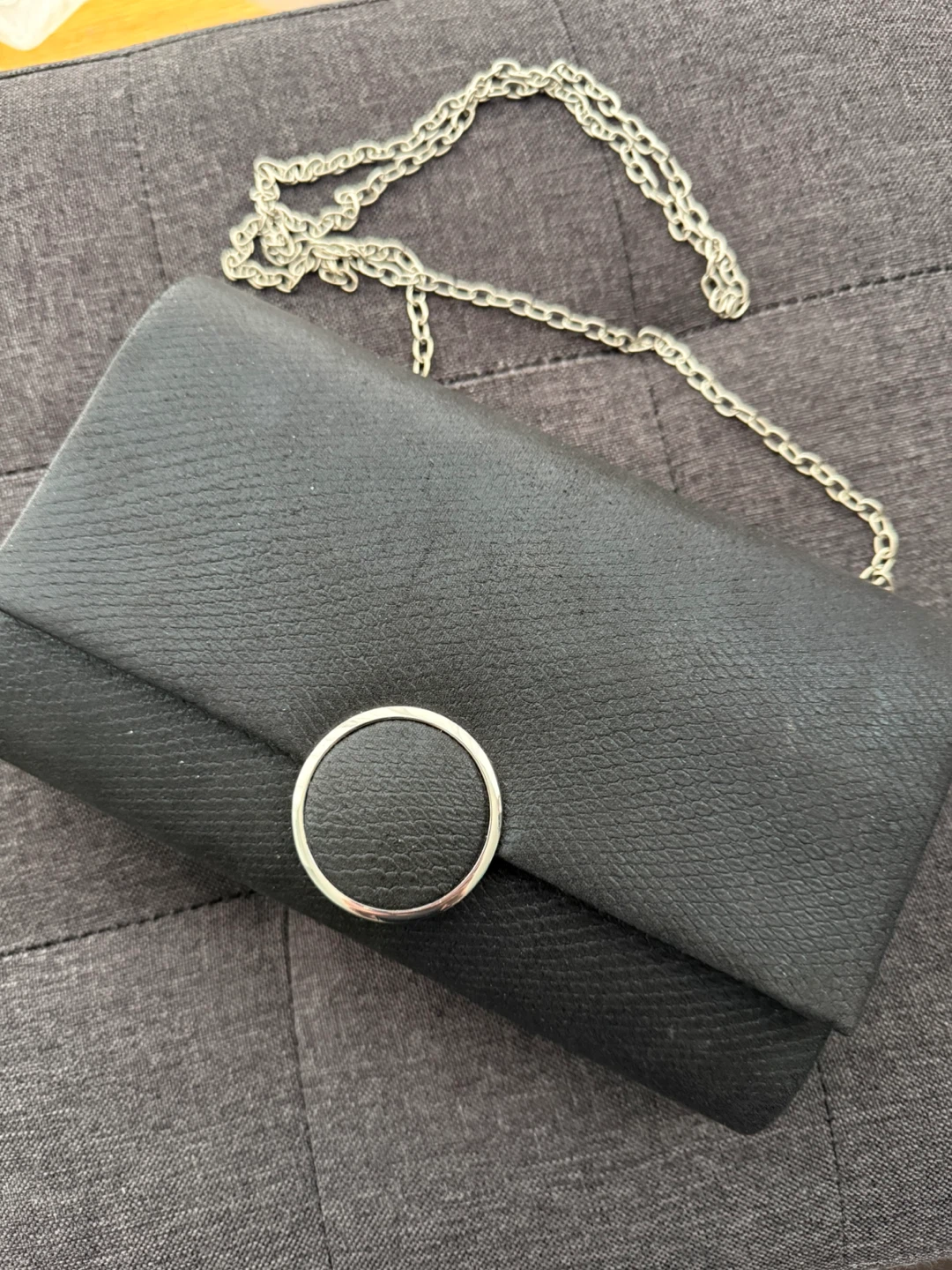 *EUC* Black Clutch Purse with Chain
