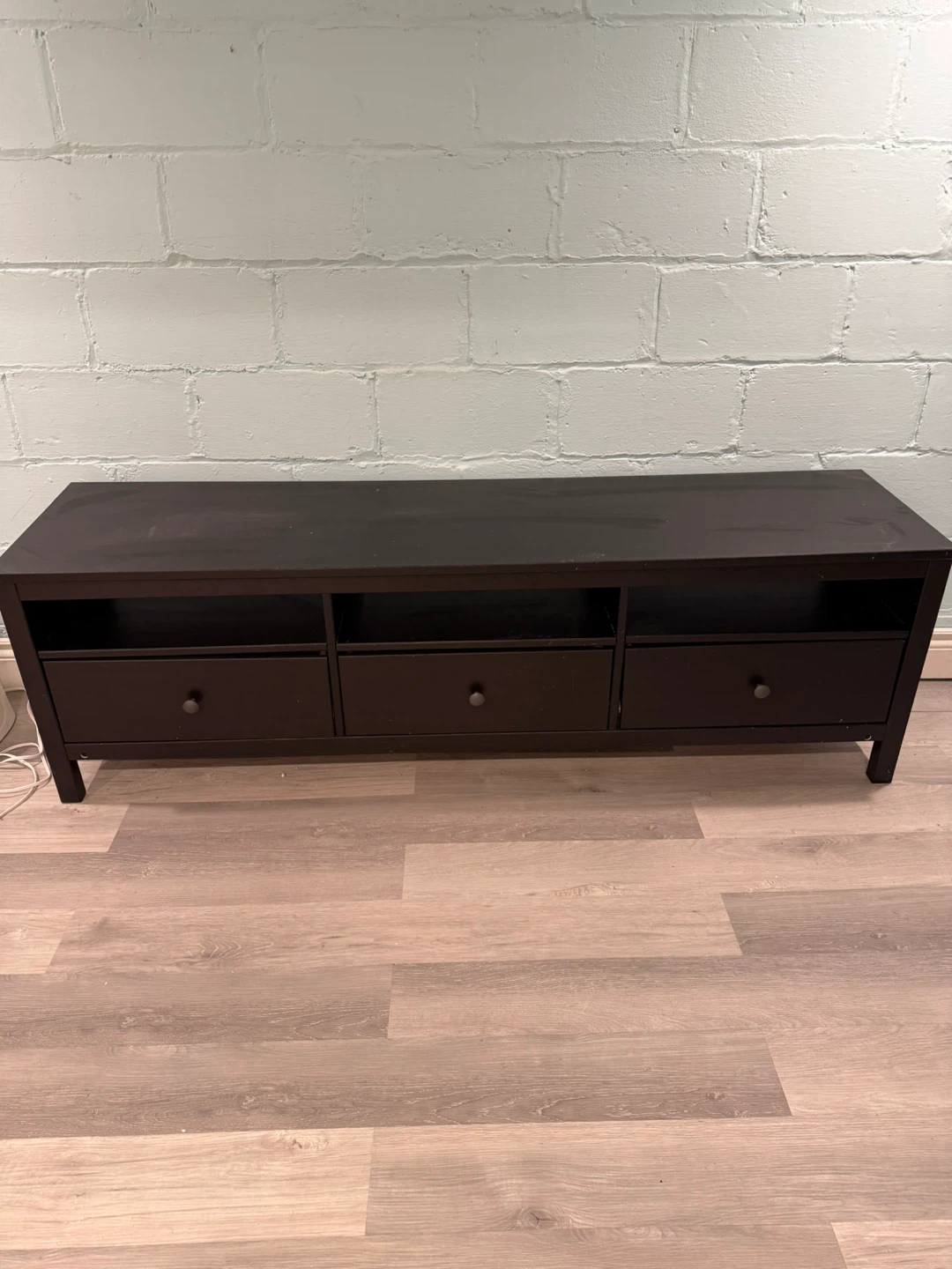 Dark Brown TV Stand with 3 Drawers