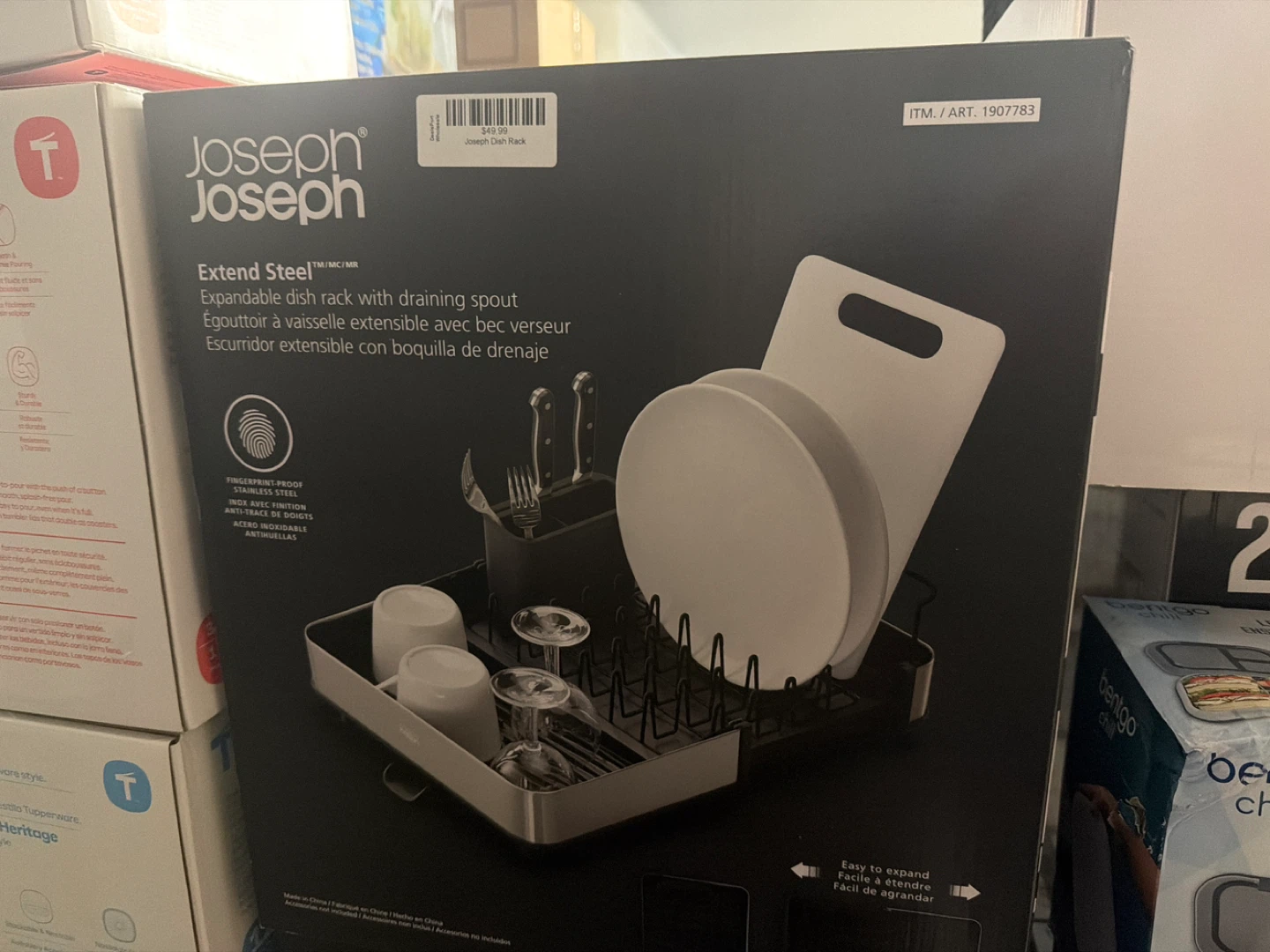 Joseph Joseph Extend Steel Dish Rack with Draining Spout