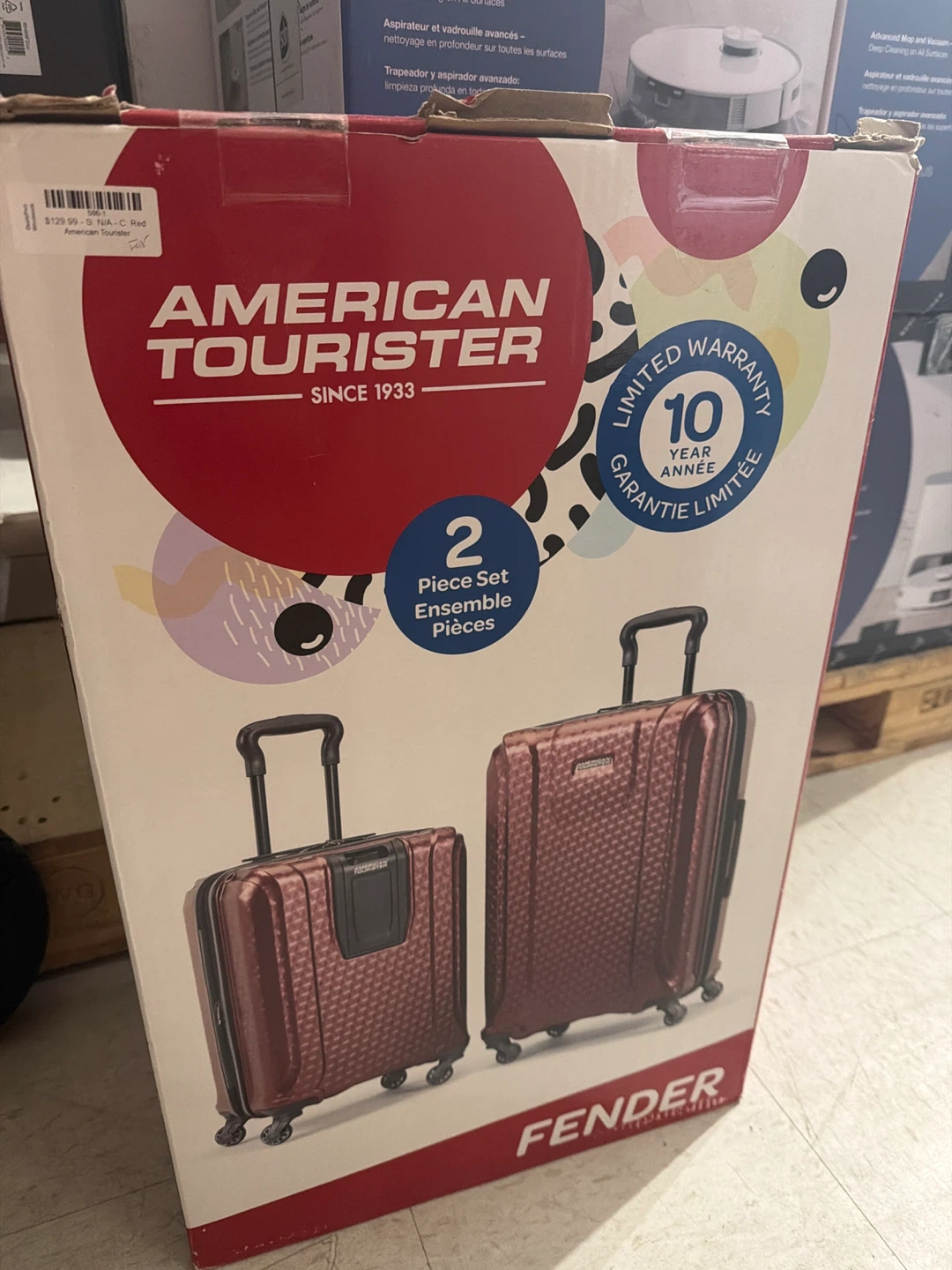 American Tourister Spinner Luggage 2 Piece Set - Red