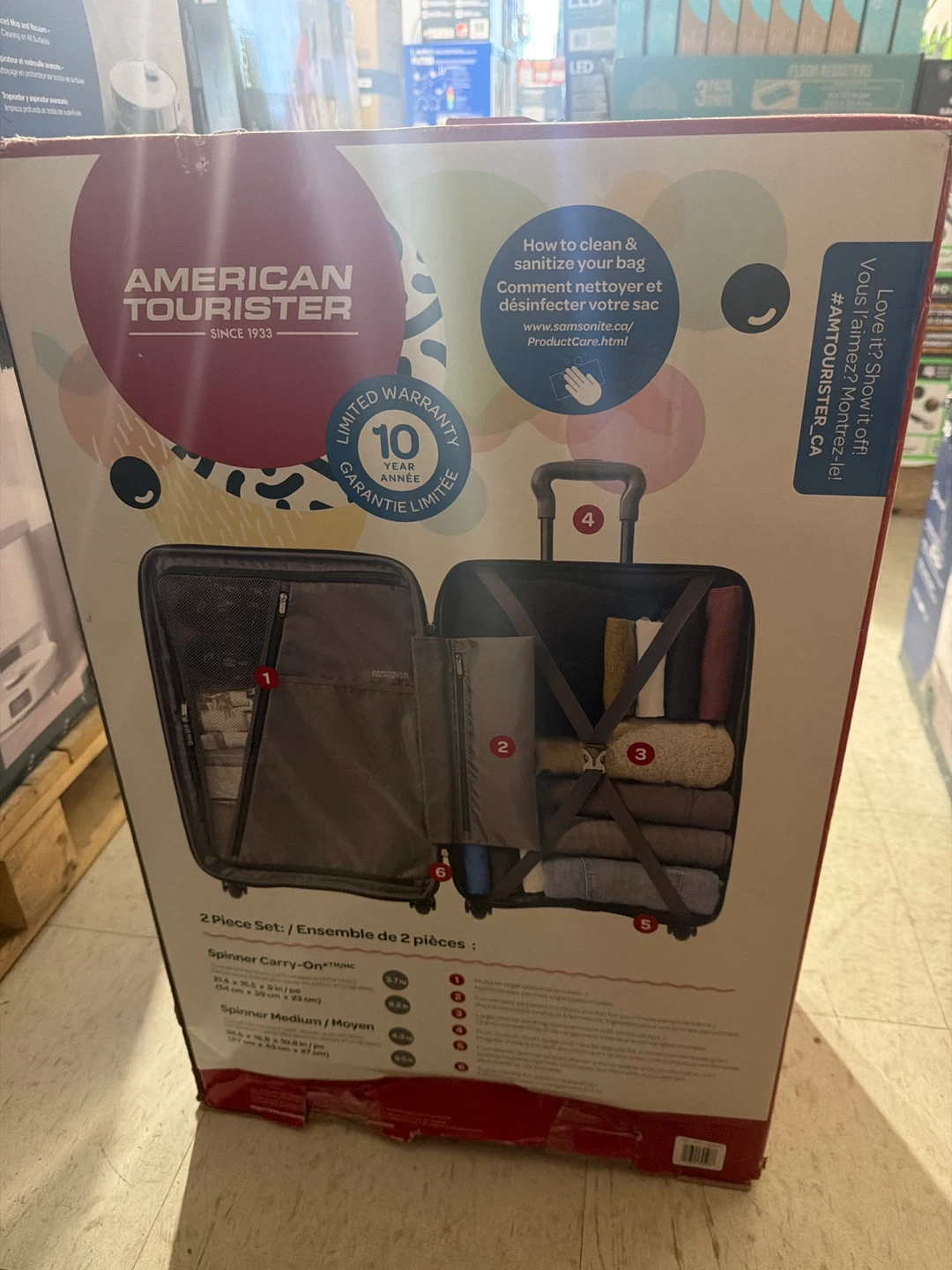 American Tourister Spinner Luggage 2 Piece Set - Red - photo 2