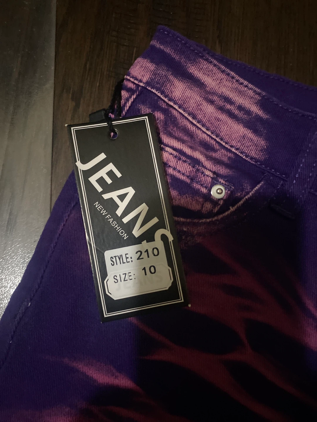 Purple Tie-Dye Jeans - Size 10 boys - photo 2