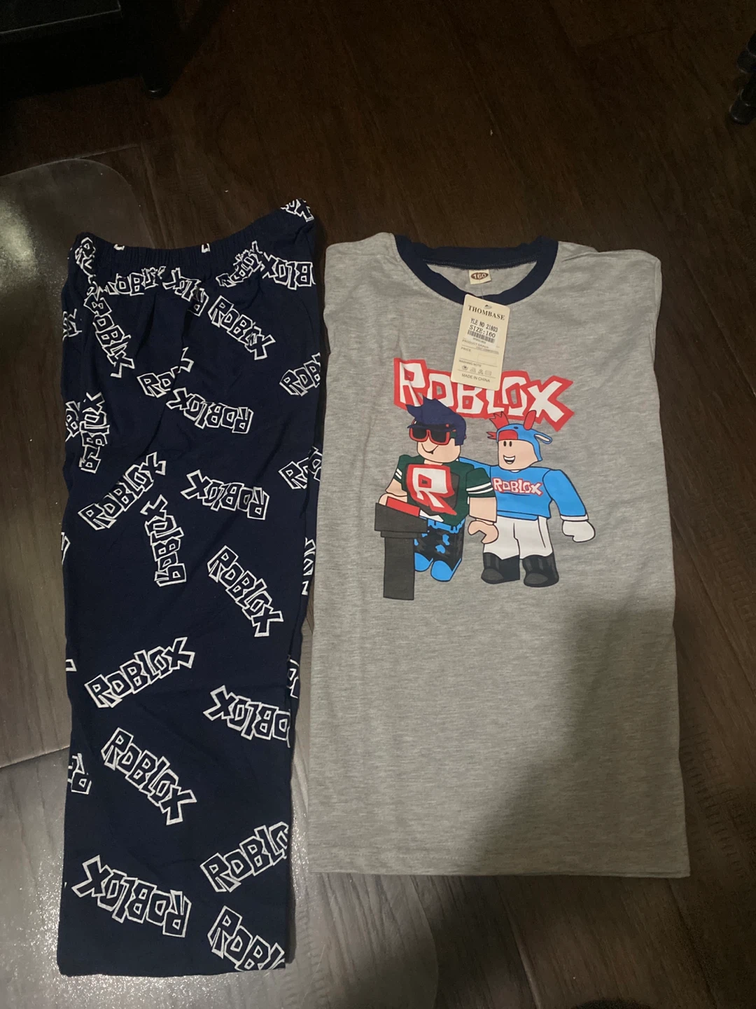 Roblox Pajama Set - Grey T-shirt & Navy Pants
