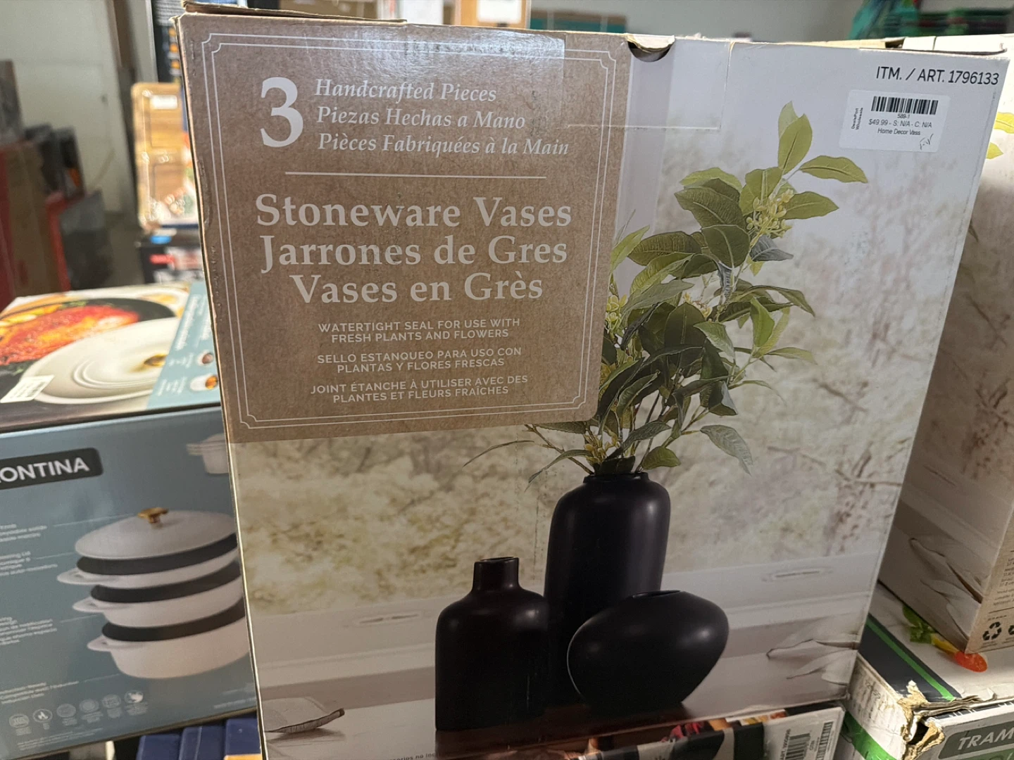 Set of 3 Stoneware Vases