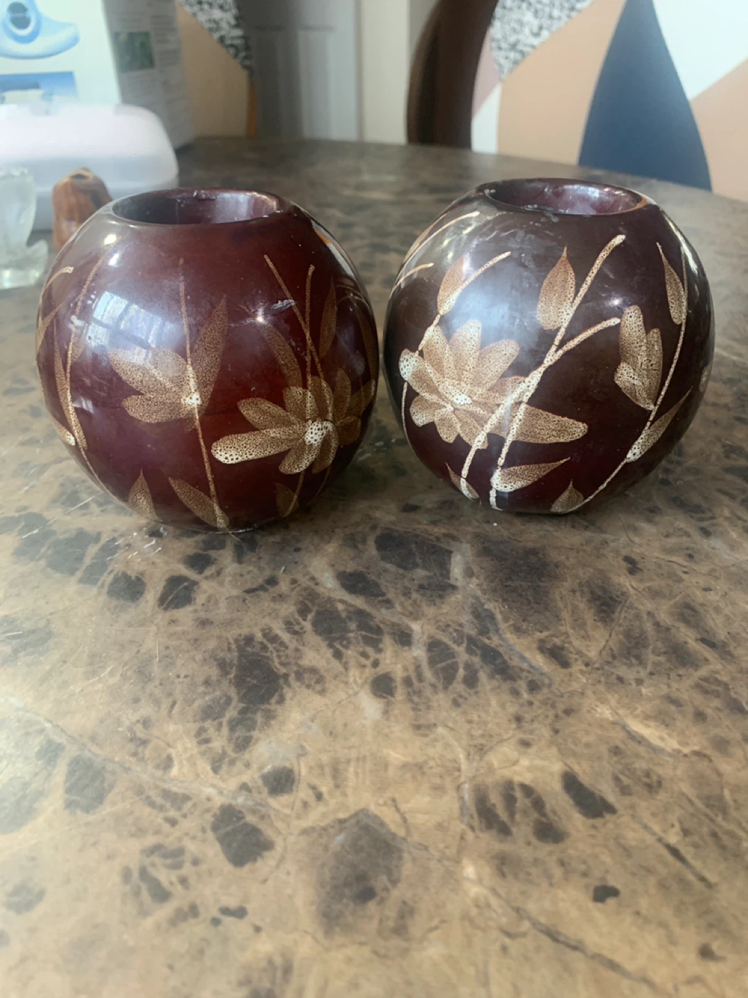 Set of 2 Round Decorative Candle Holders