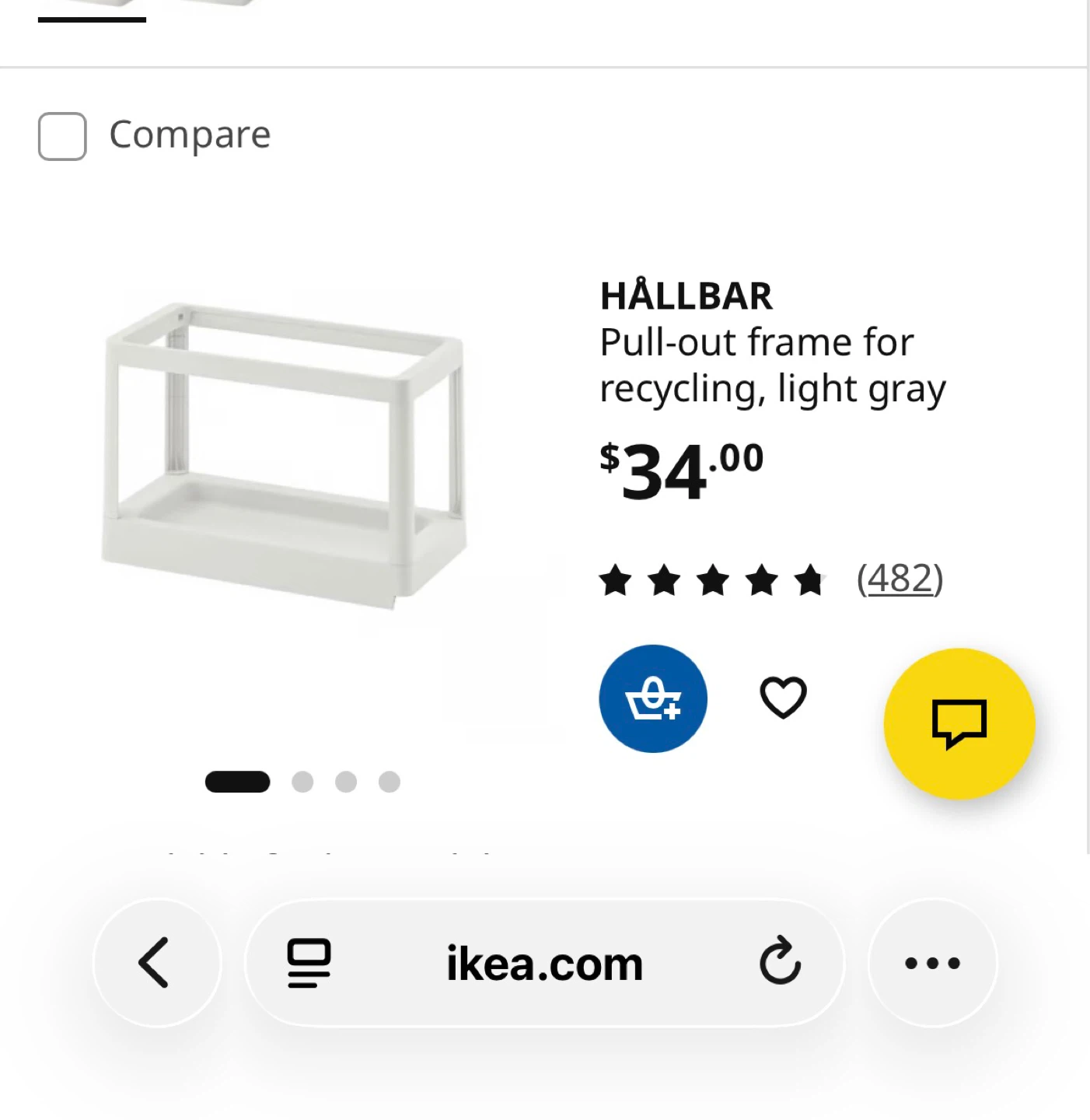 IKEA HÄLLBAR Bin with lid, light gray, 22 L - photo 4