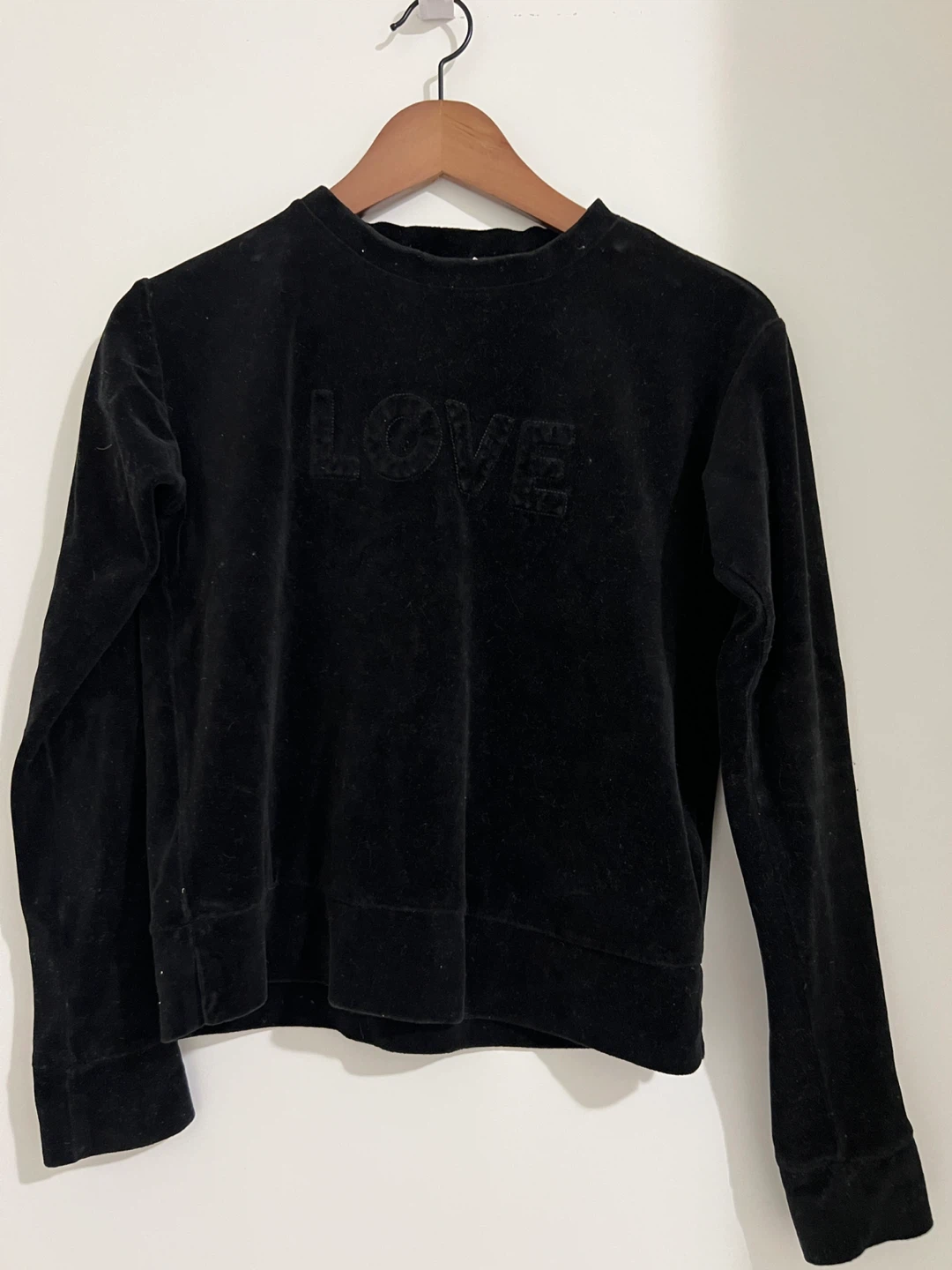 Black Velvet "LOVE" Crewneck Sweater