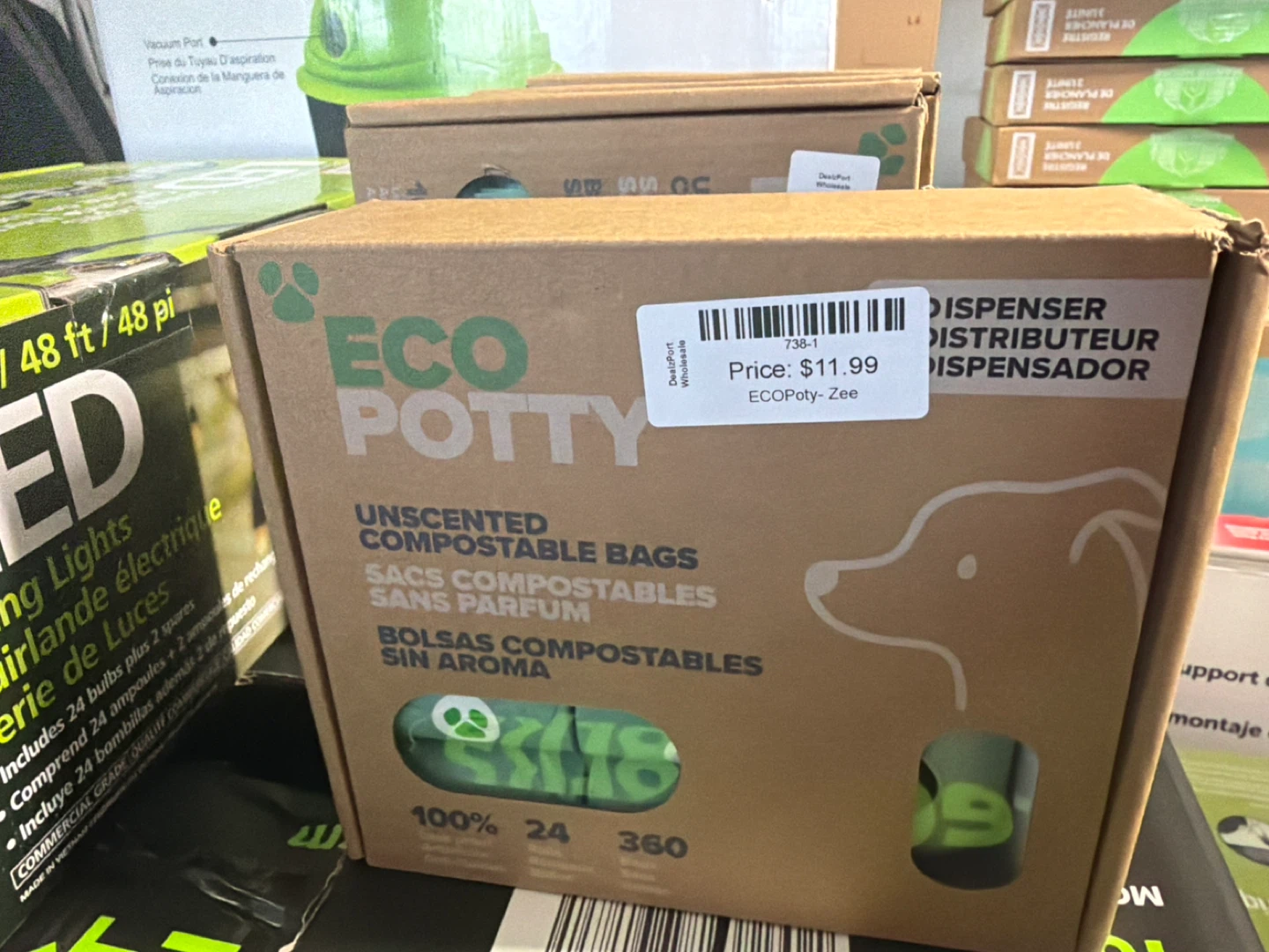 ECO POTTY Unscented Compostable Dog Waste Bags - 24 Bags