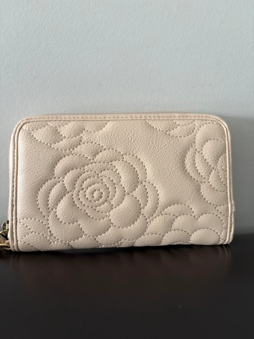 Jessica Rose Quilted Wristlet Wallet - Beige