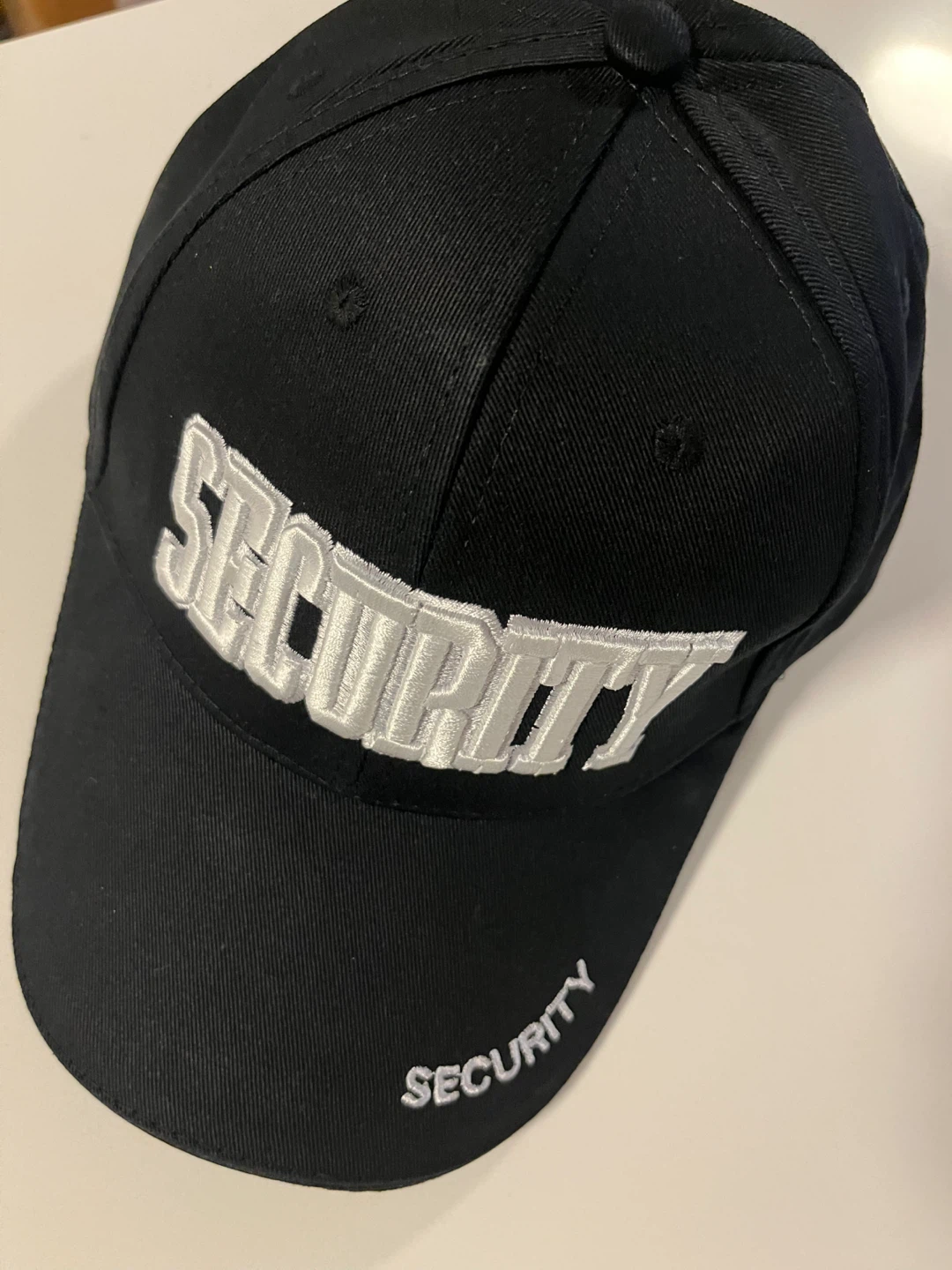 Black Security Embroidered Baseball Cap