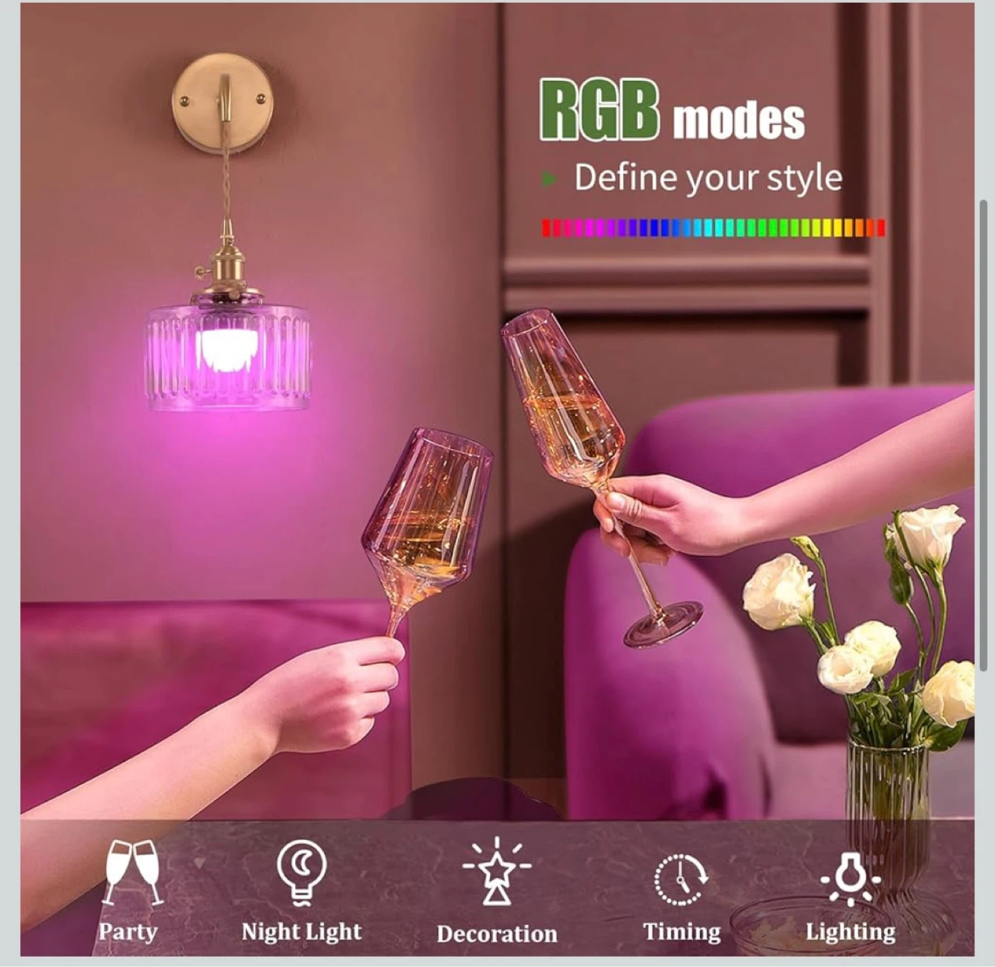 Brass & Glass Plug-in Wall Sconce - Adjustable - photo 5