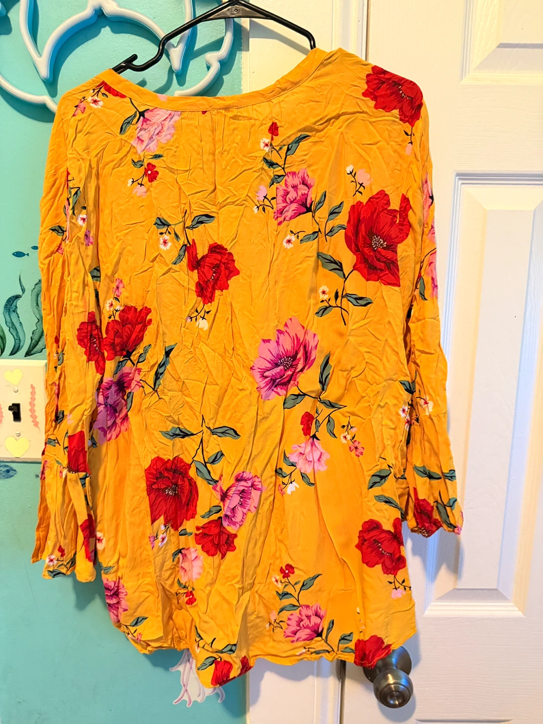 Old Navy Yellow Floral Print Tunic Top XXL - photo 3