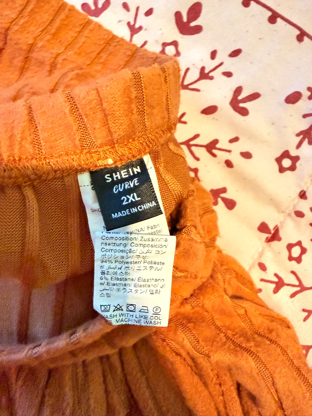 SHEIN Curve Orange Ribbed Maxi Dress with Slit - photo 4
