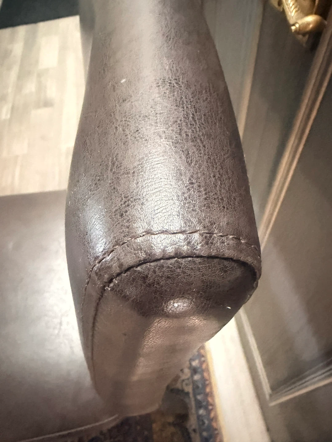 Brown Leather Dining Chair 4 piece - photo 3