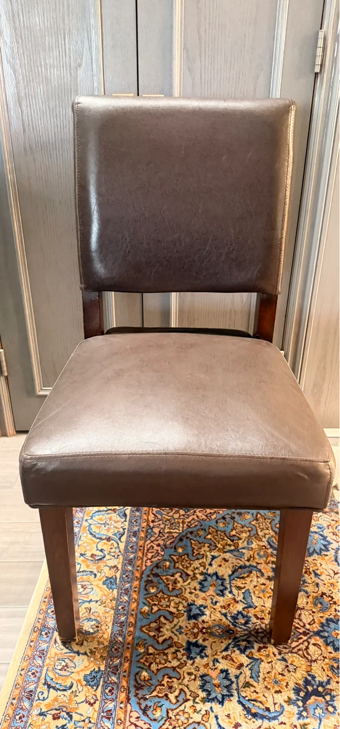 Brown Leather Dining Chair 4 piece - photo 2