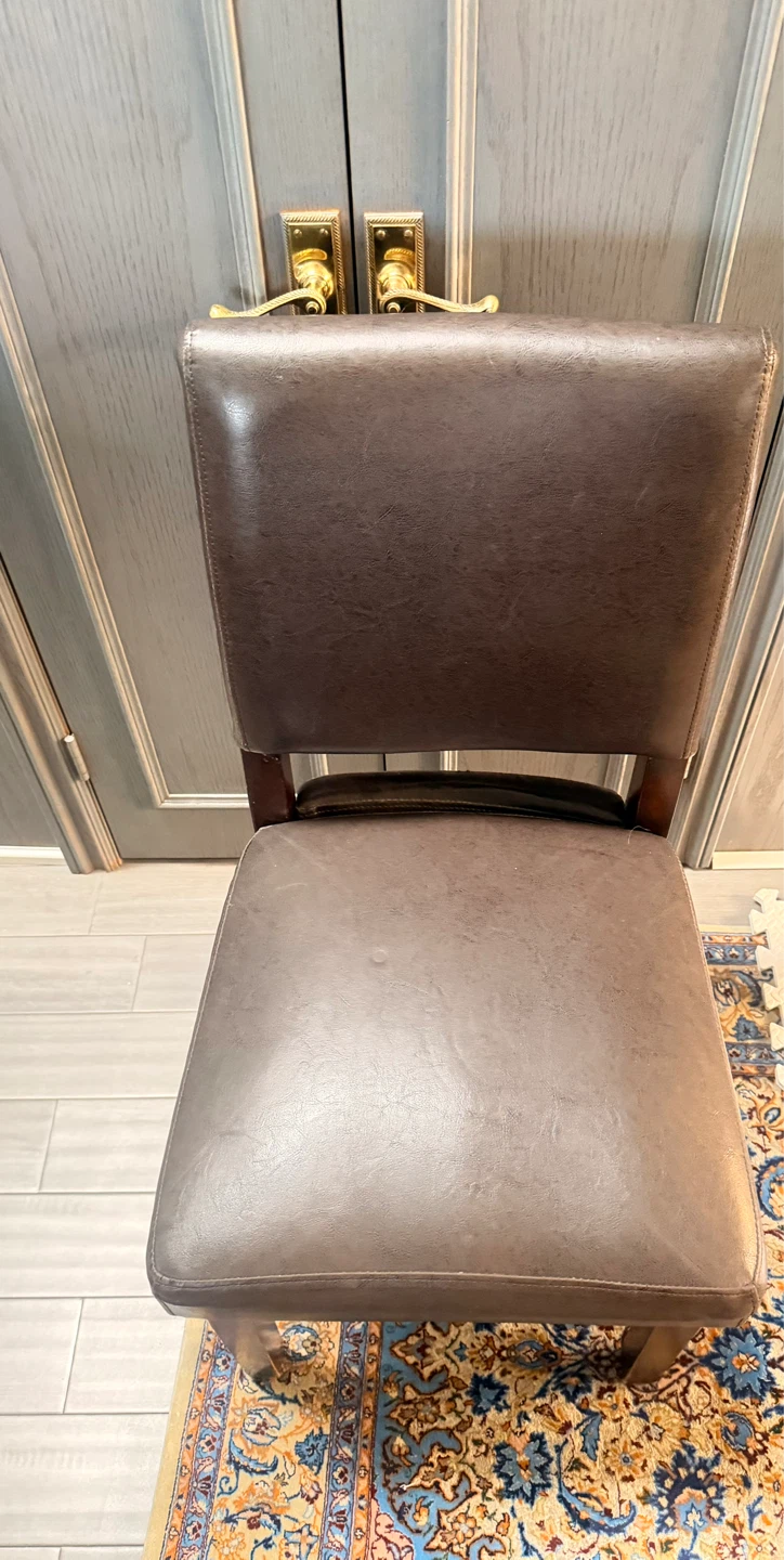 Brown Leather Dining Chair 4 piece - photo 5