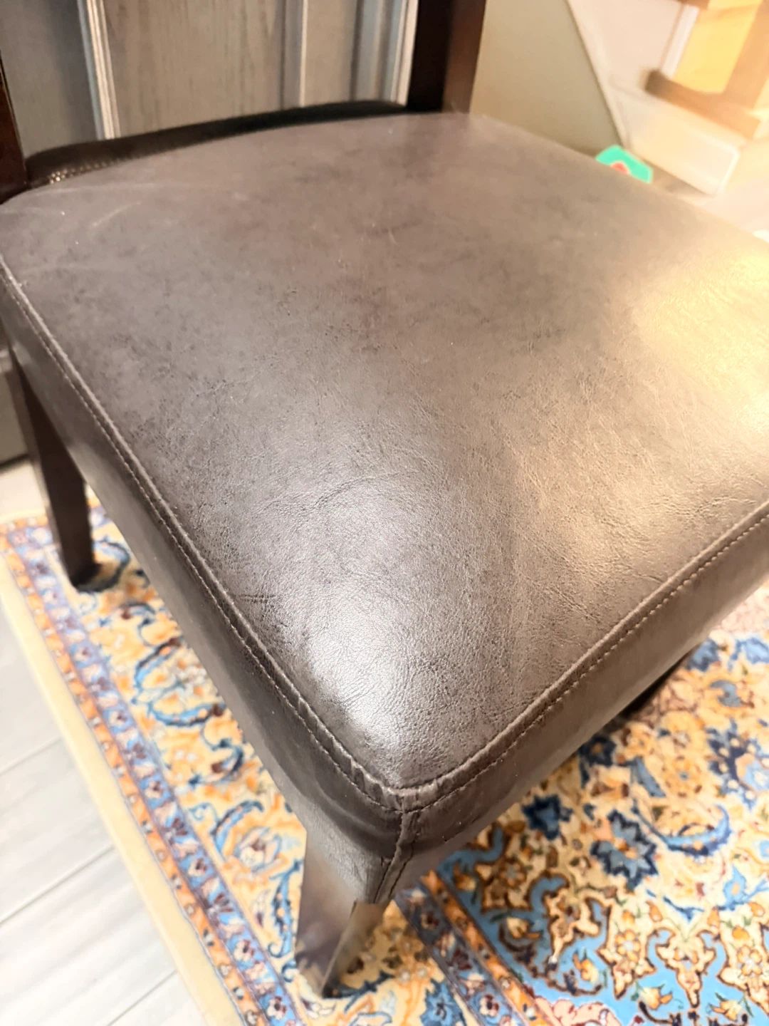 Brown Leather Dining Chair 4 piece - photo 4