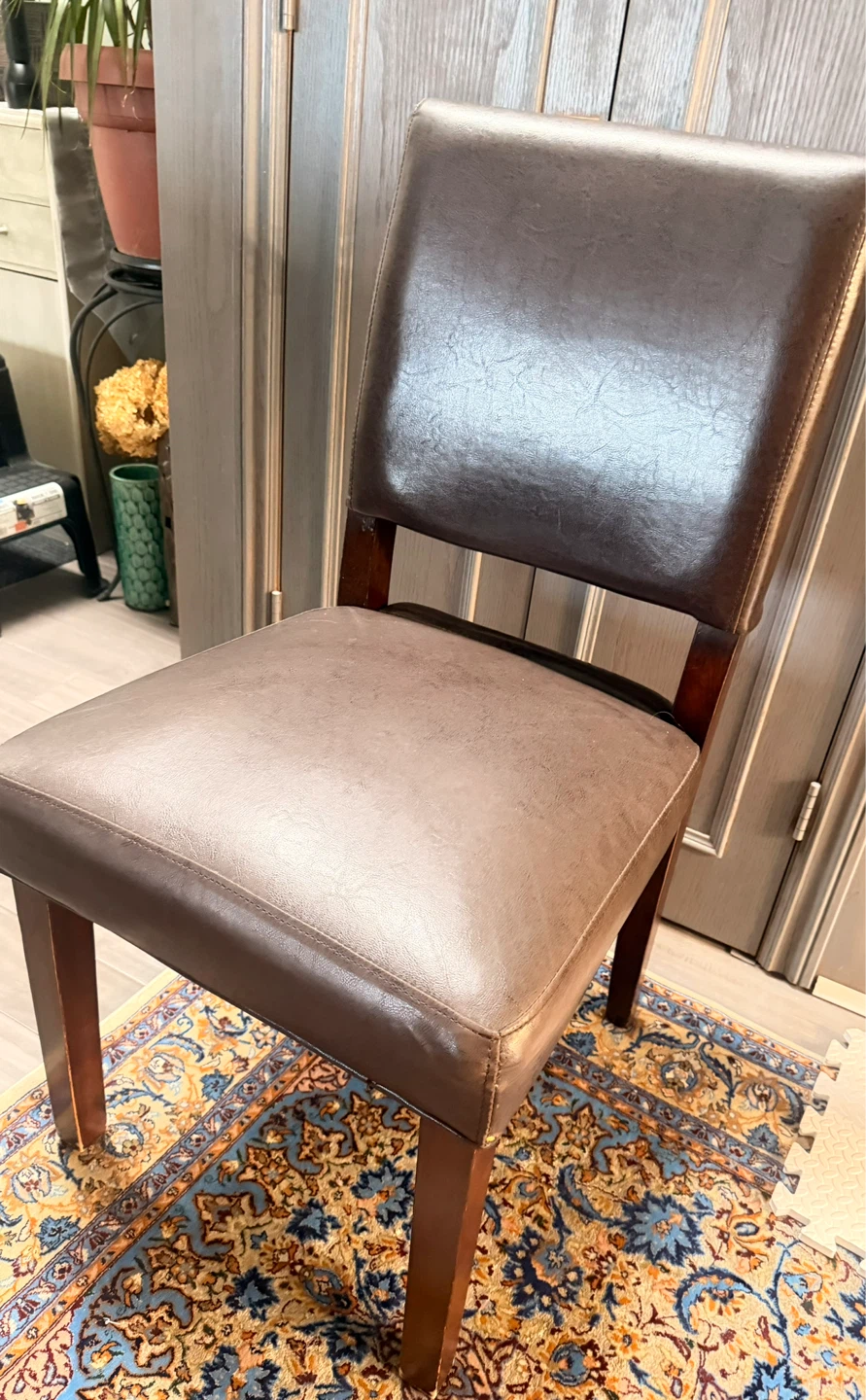Brown Leather Dining Chair 4 piece