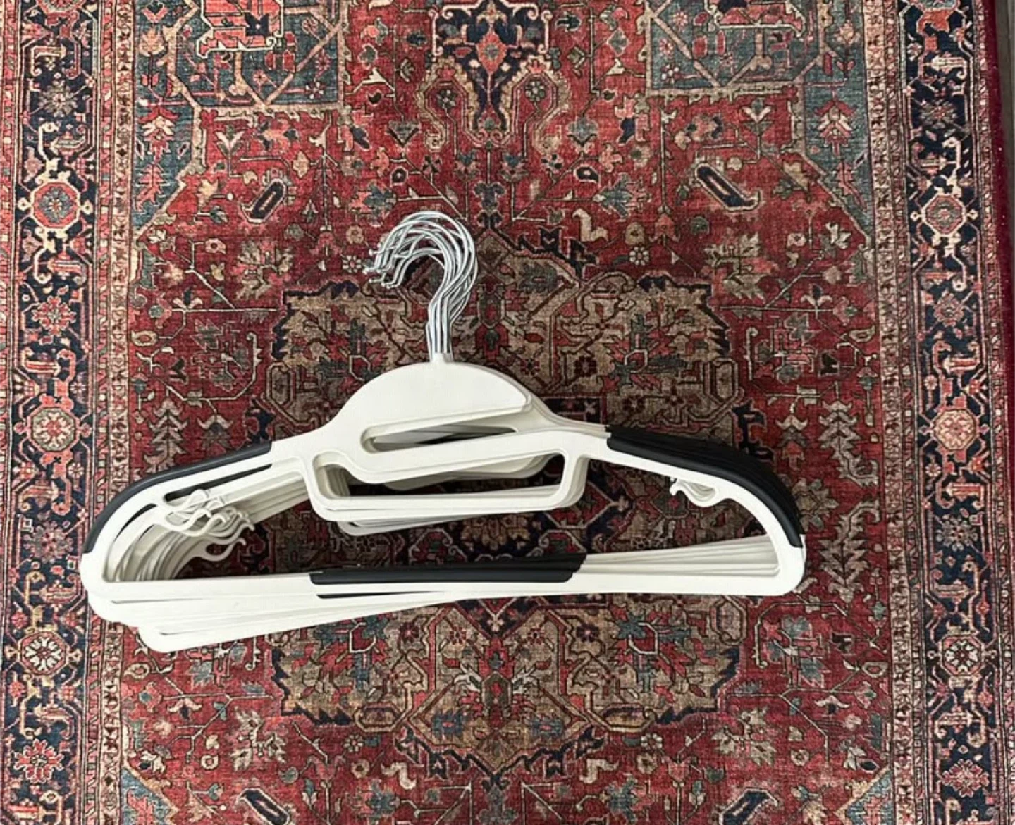 Set of 15 White Non Slip Clothes Hangers