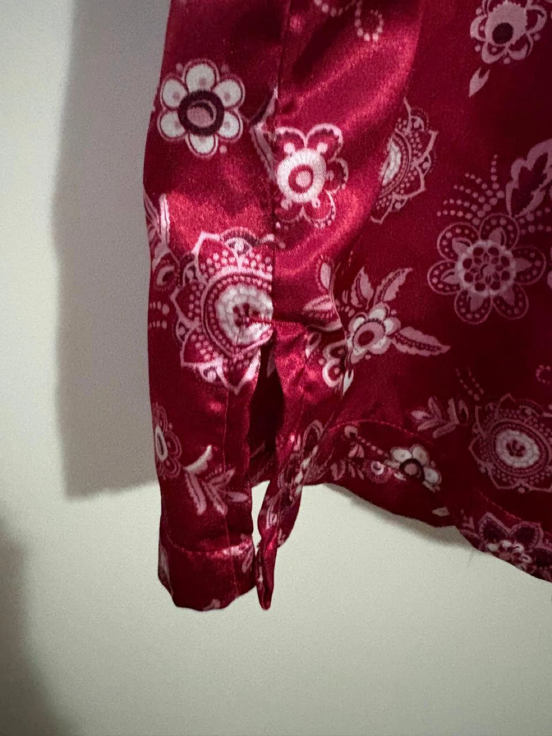 Women's Floral Satin Top - Red - photo 2