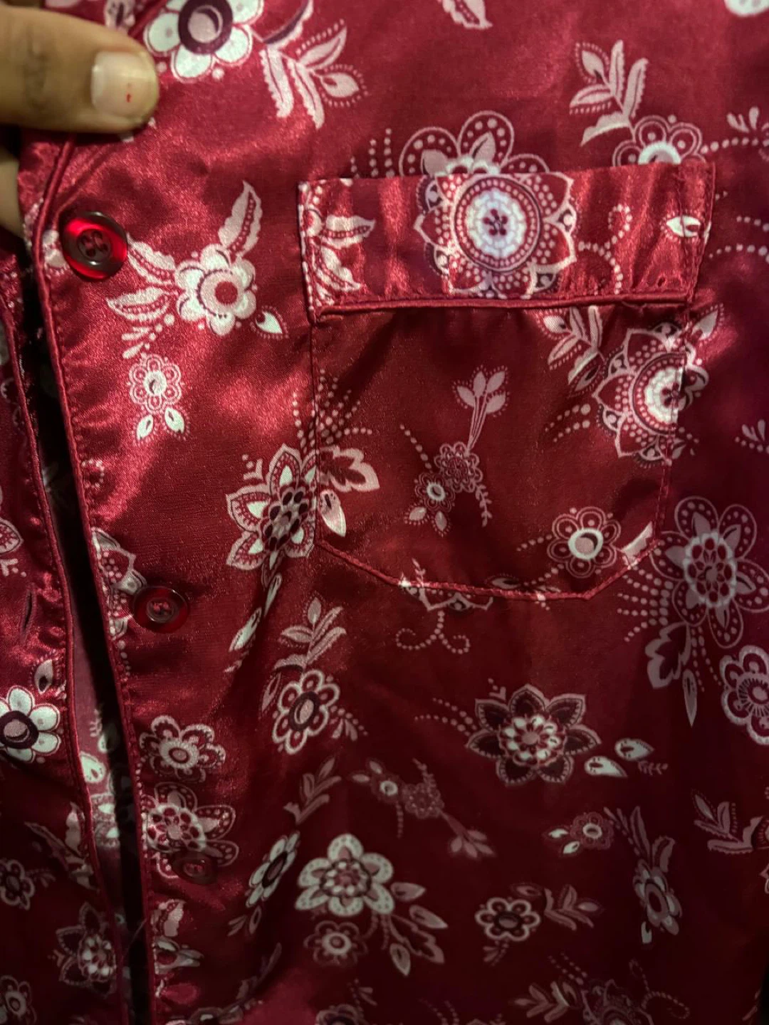 Women's Floral Satin Top - Red - photo 5