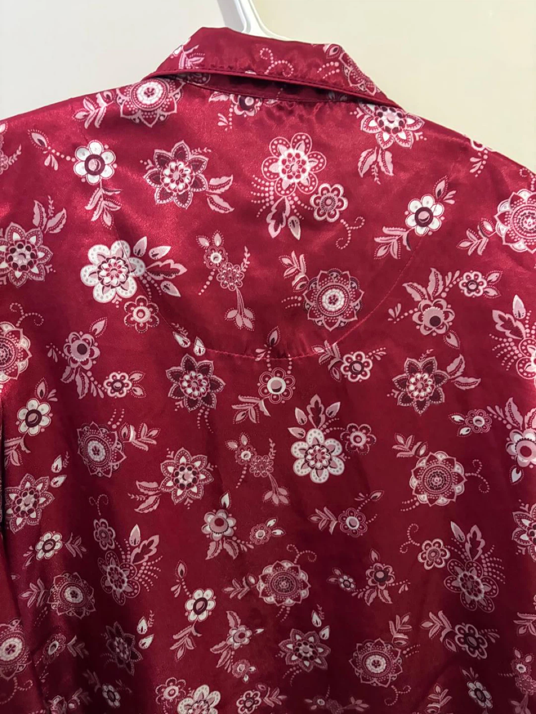 Women's Floral Satin Top - Red - photo 3