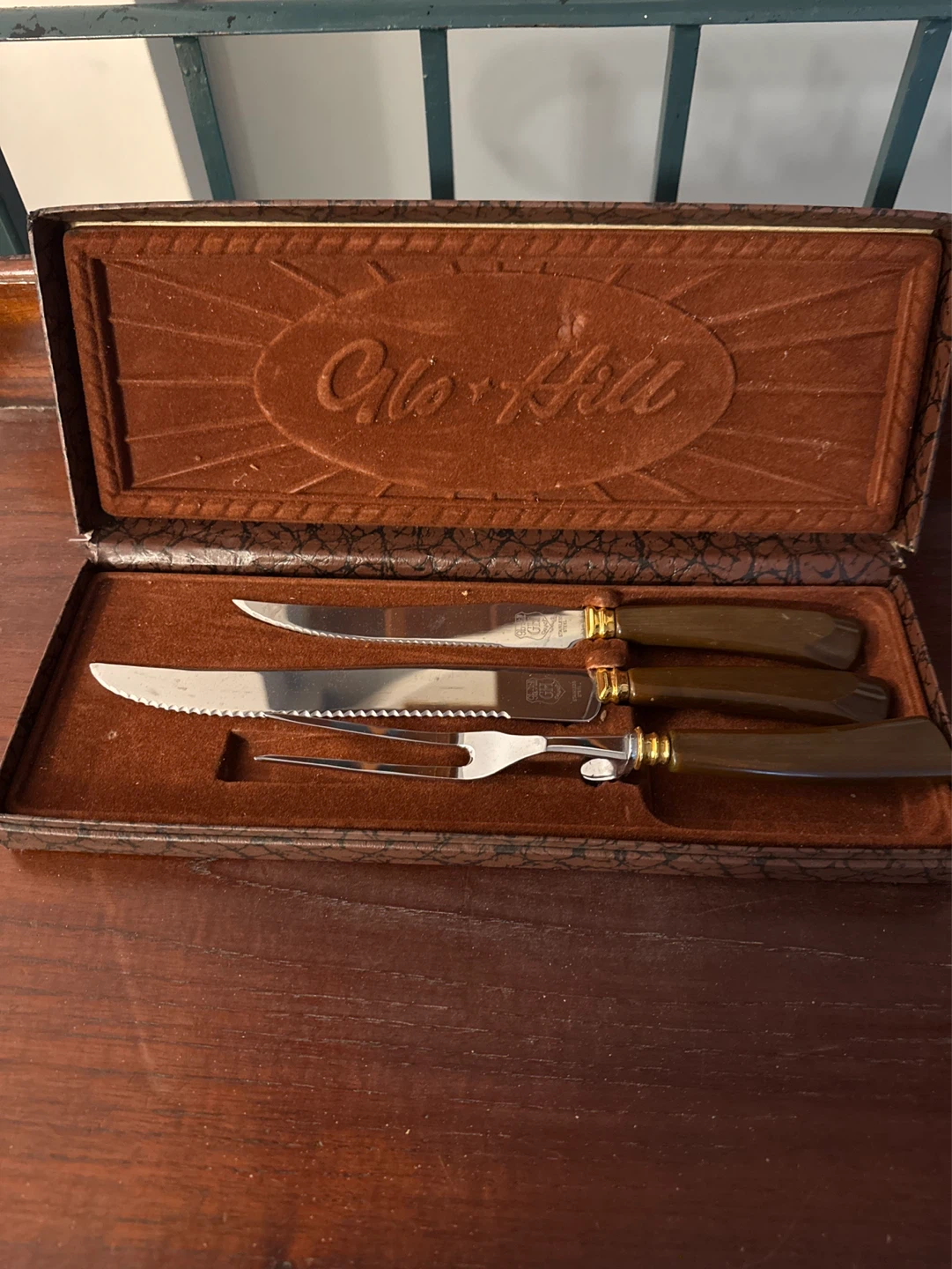 Glo-Hill Stainless Steel Carving Set with Case
