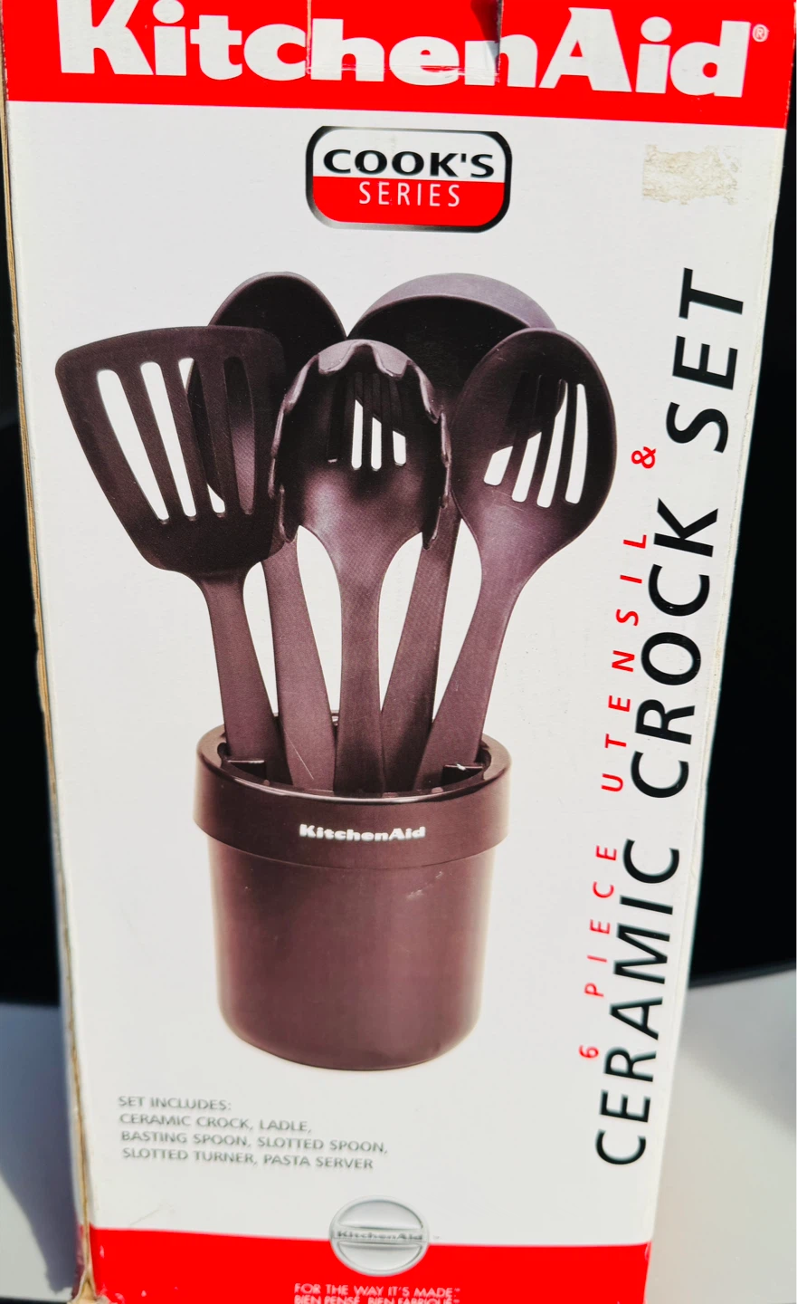 KitchenAid 6 Piece Utensil & Ceramic Crock Set
