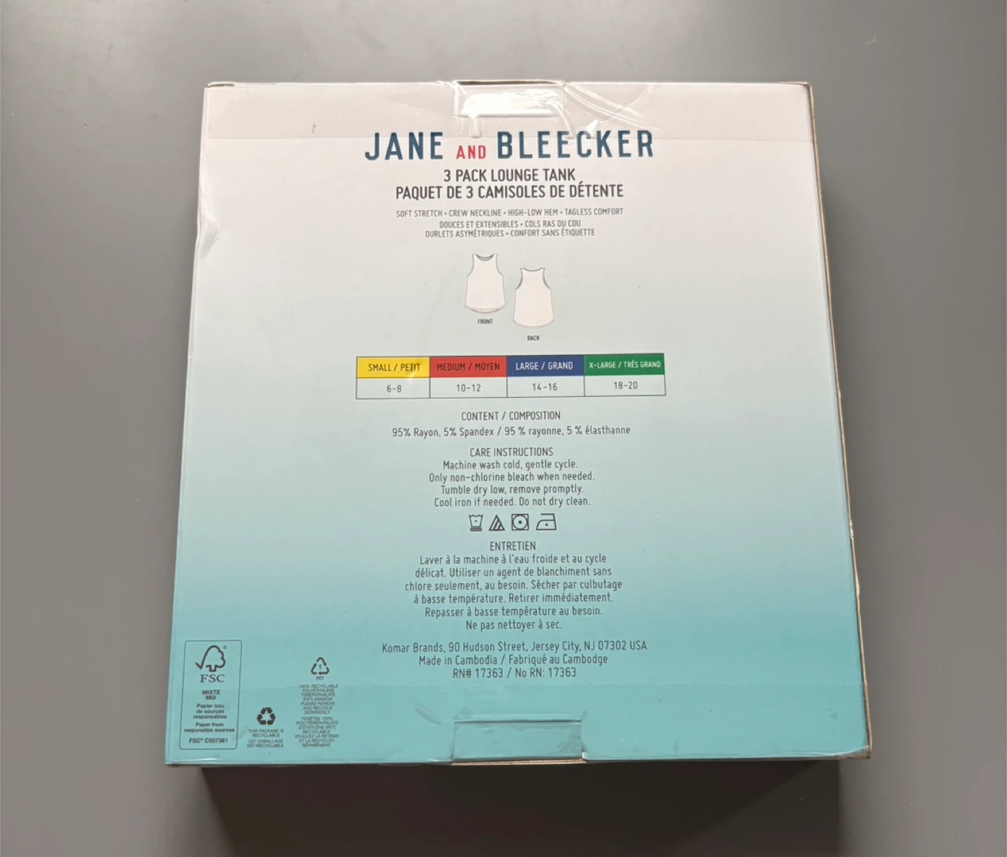 Jane and Bleecker Lounge Tank Set of 3 - Sz S - photo 2