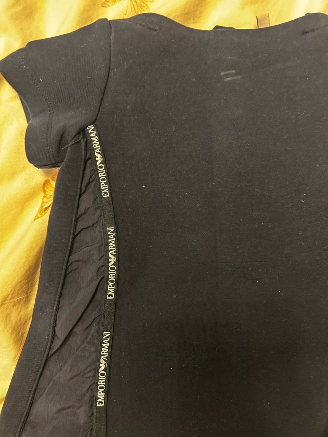 Emporio Armani Black T-Shirt Dress with Logo Tape - Girls - photo 2