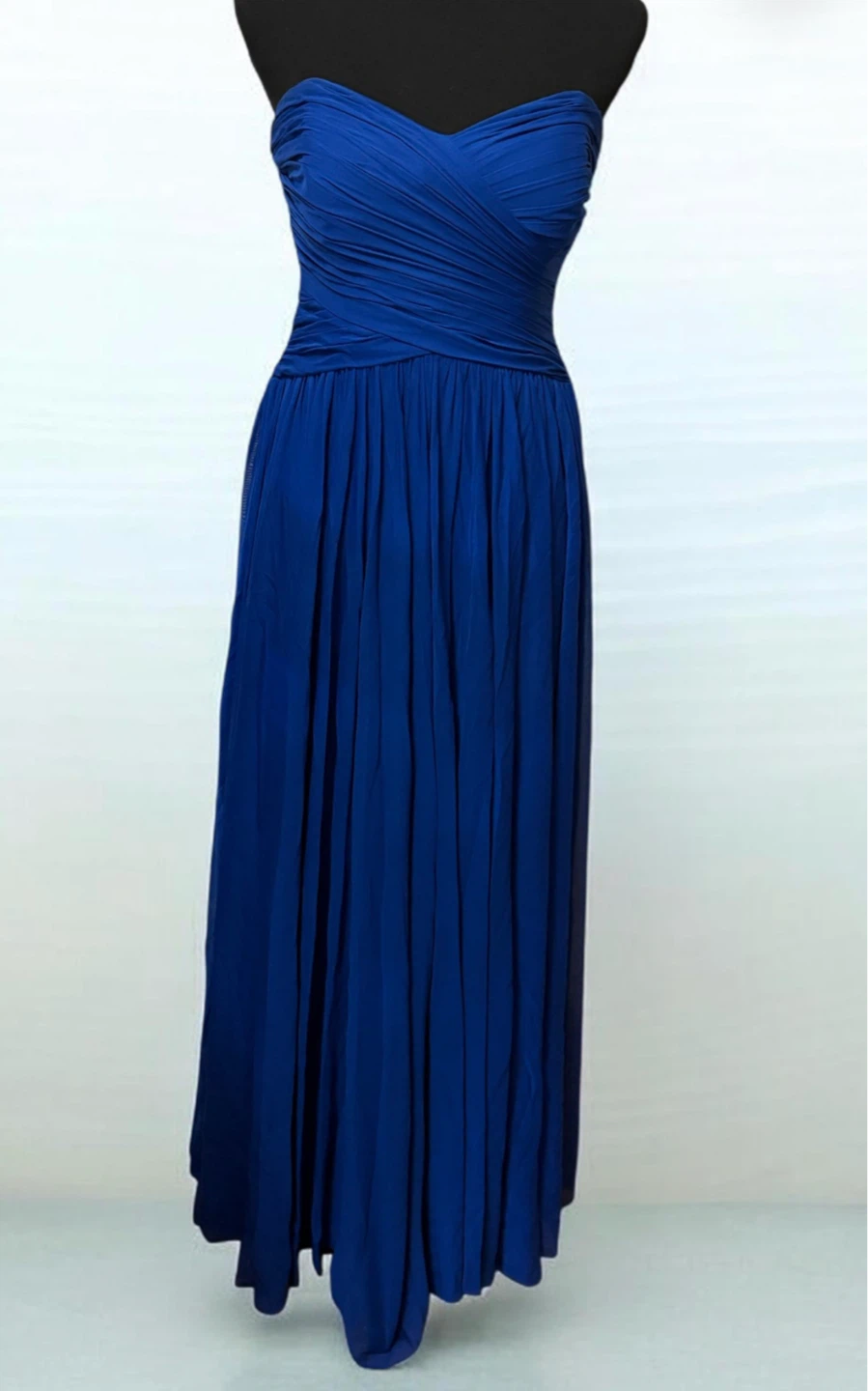 Royal Blue Strapless Chiffon Gown - Size M - photo 3