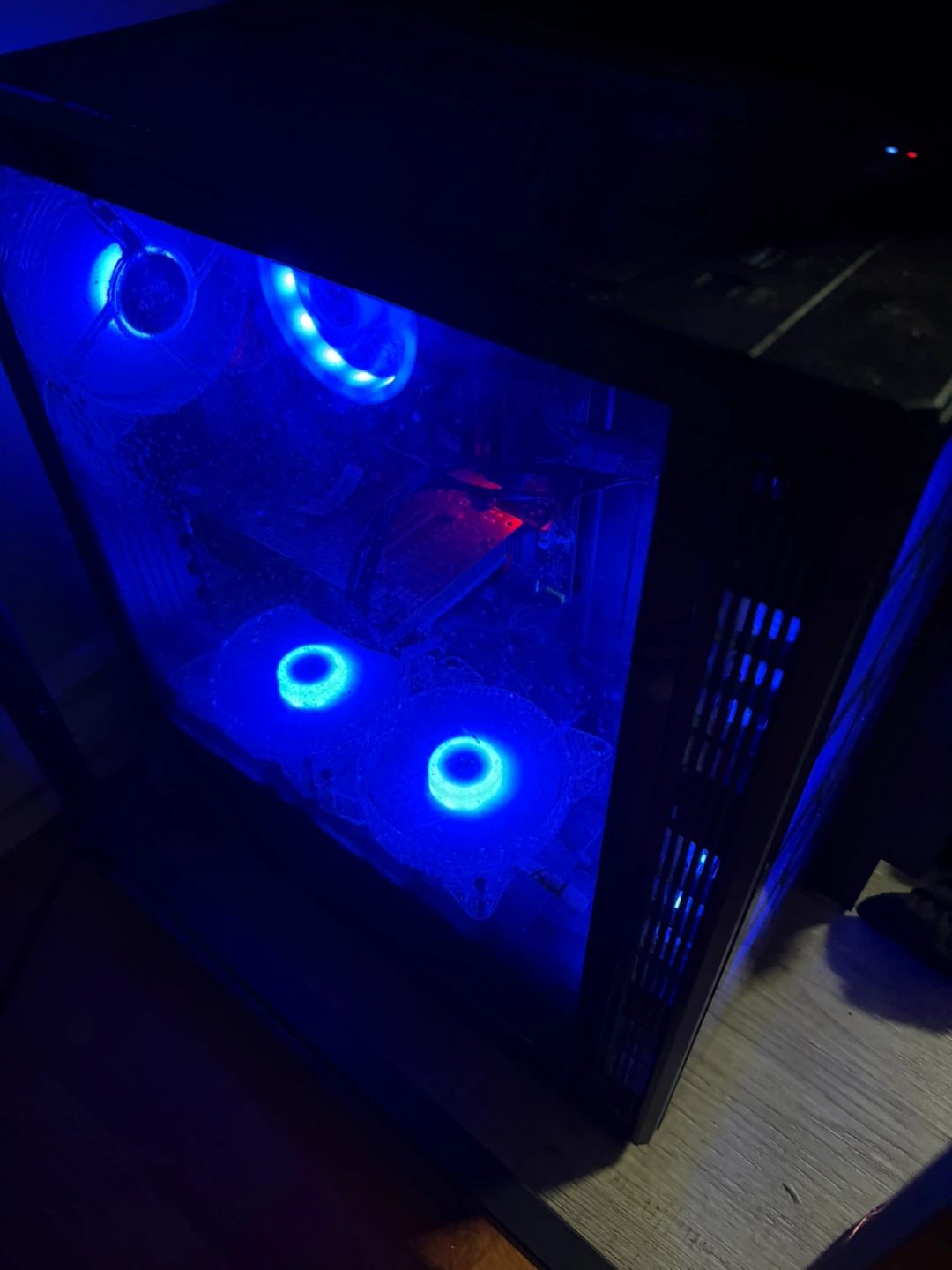 Optimized Gaming PC Tower with Blue LED Fans